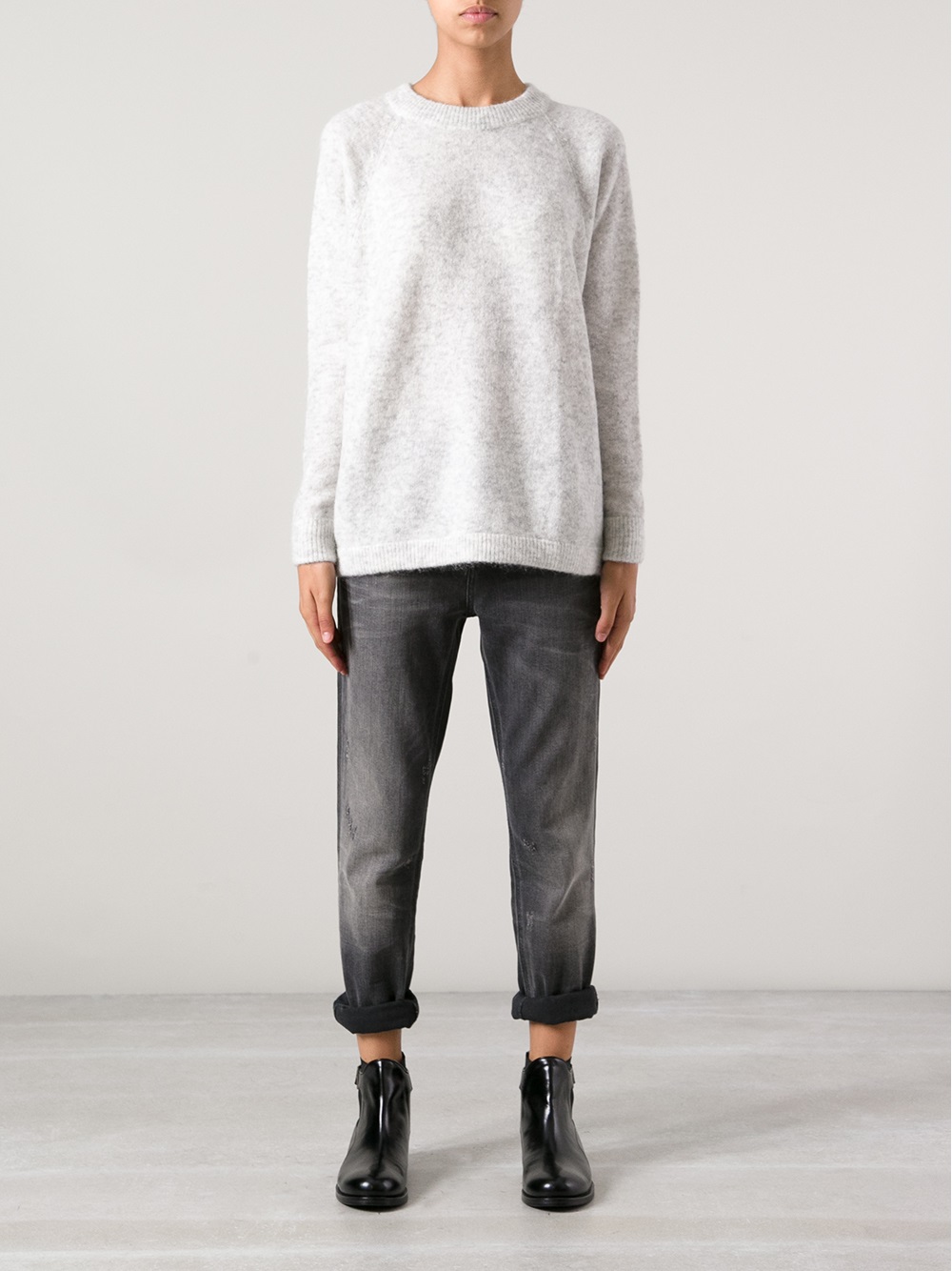Acne Studios Rue Mohair Sweater in White - Lyst