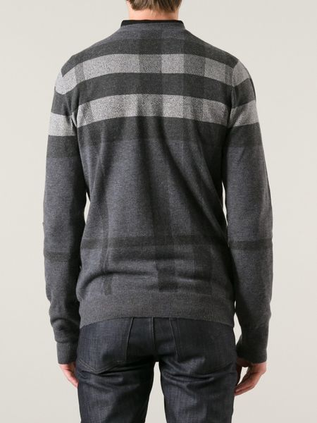 Burberry Check Sweater in Gray for Men (grey) | Lyst