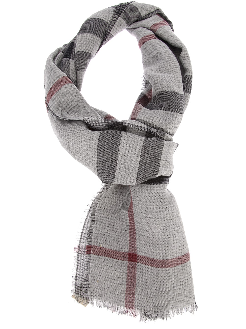 Burberry Checked Scarf in Gray for Men Lyst