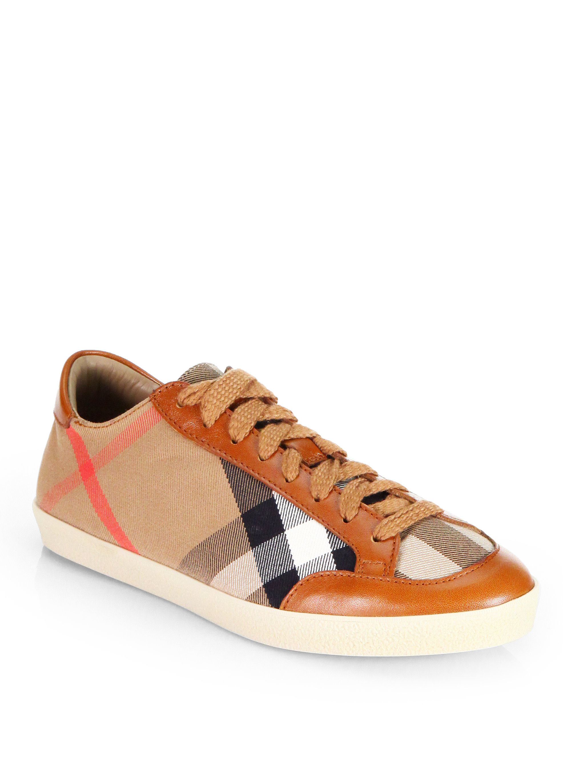 Burberry Hartfield Check Canvas Leather 