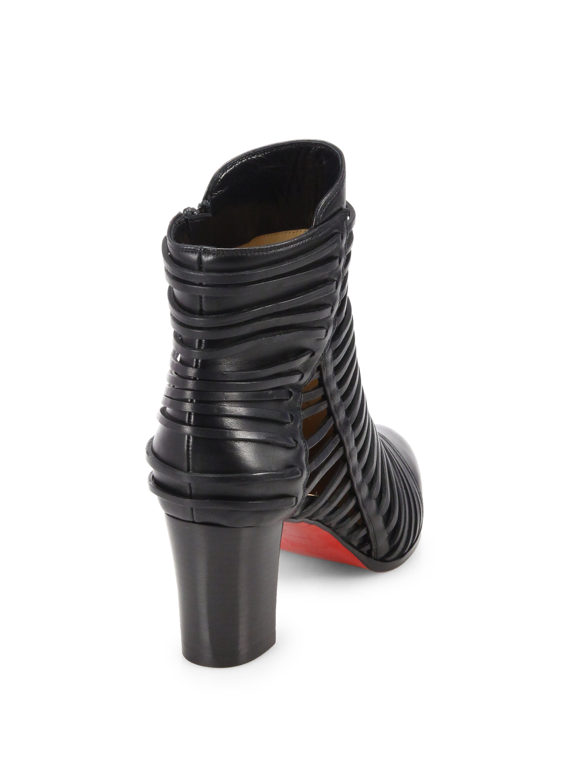 louis vuitton shoes for men - Christian louboutin Parciparla Cutout Leather Ankle Boots in Black ...