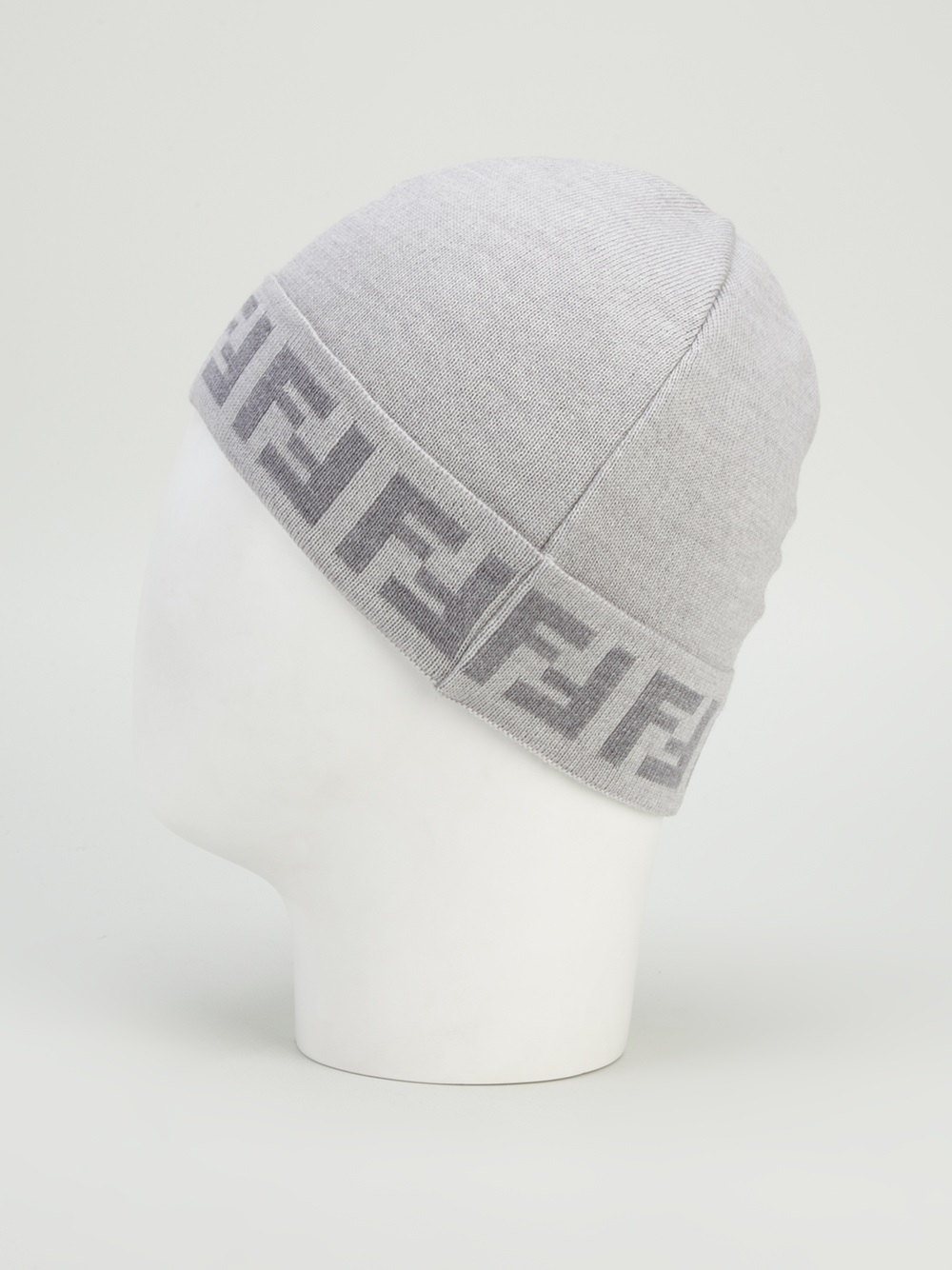 Fendi Wool Beanie Hat in Grey (Gray) - Lyst