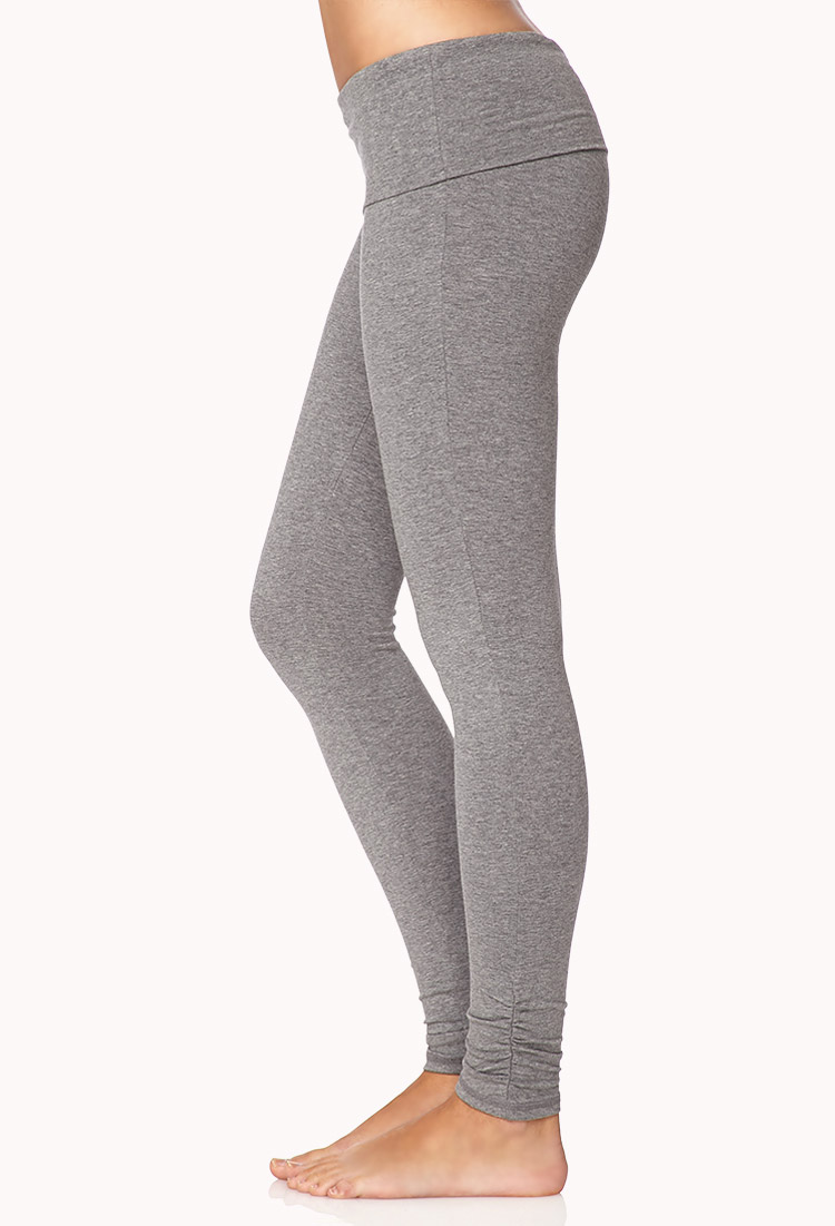 Lyst Forever 21 Cinched Skinny Yoga Legging in Gray