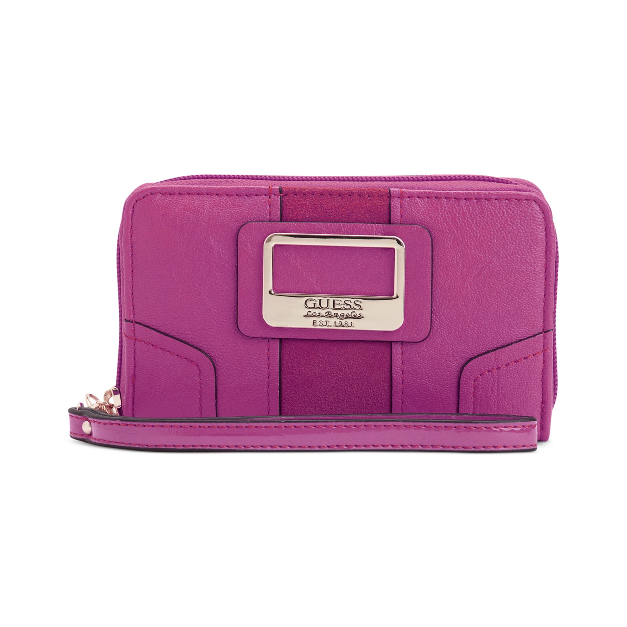 Lyst Guess Wallet Westbrook Zip Around Phone Case in Purple