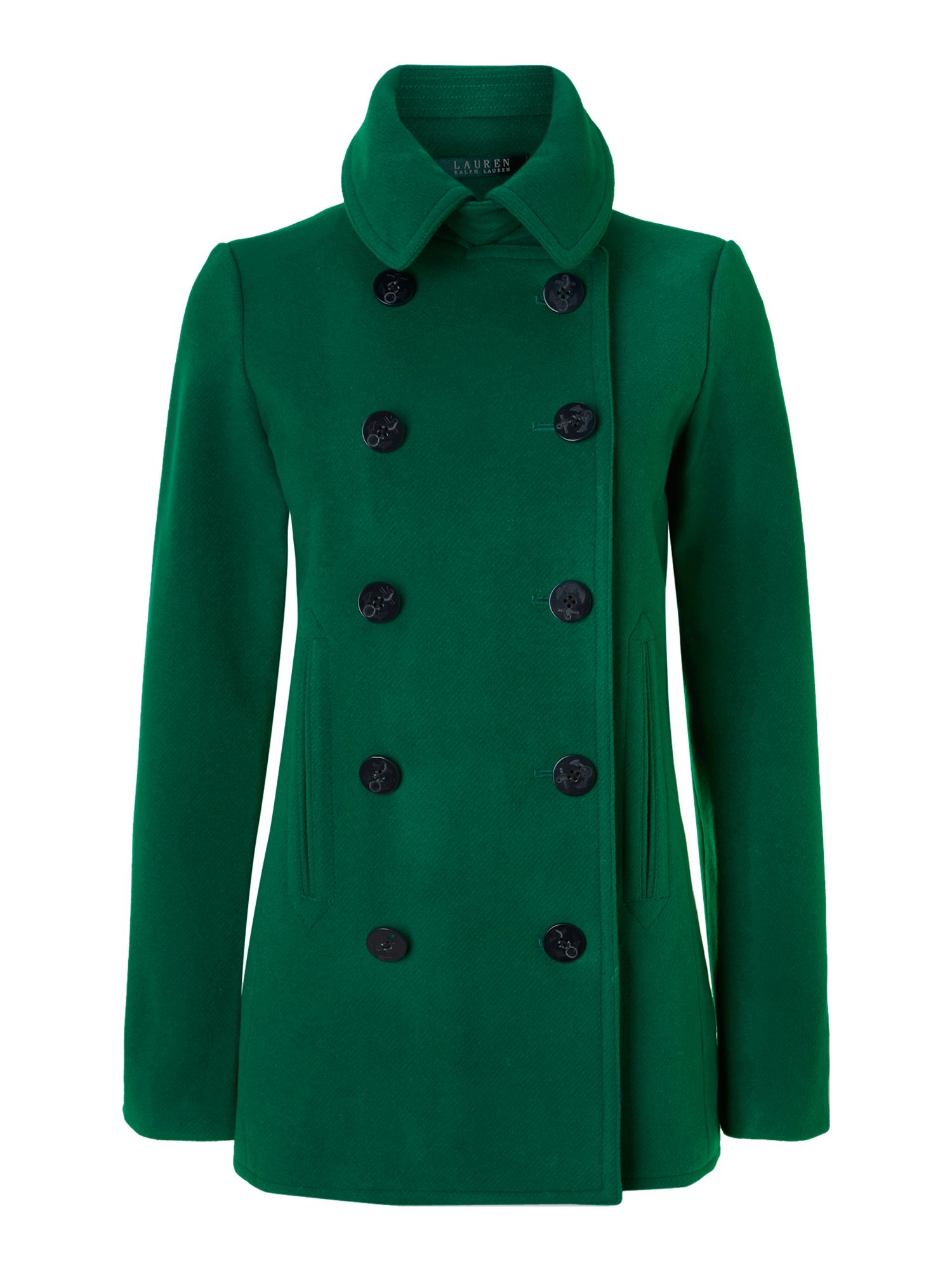Lauren by ralph lauren Pea Coat Double Brested Coat in Green Lyst
