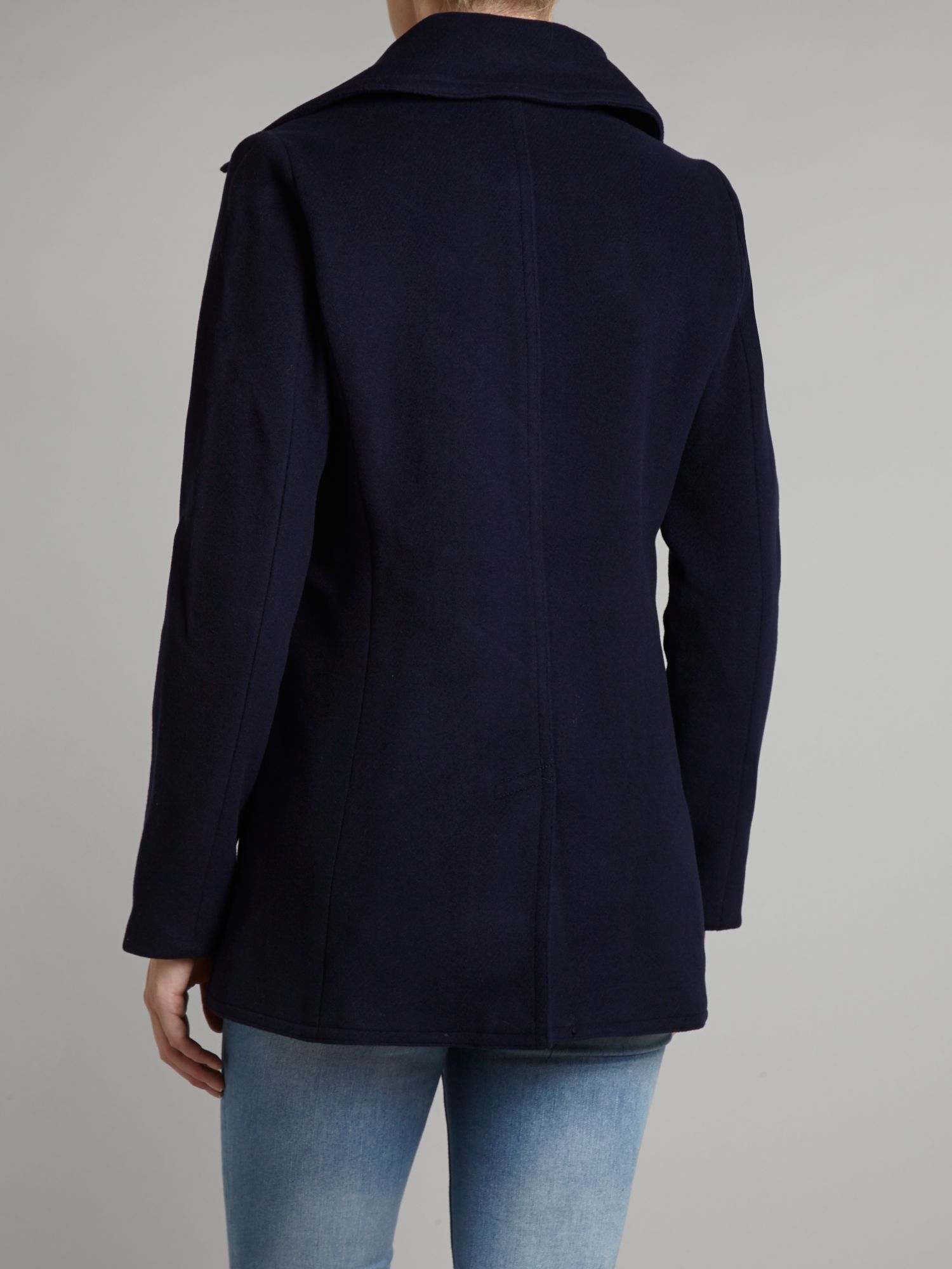 Lauren by ralph lauren Pea Coat Double Brested Coat in Blue | Lyst
