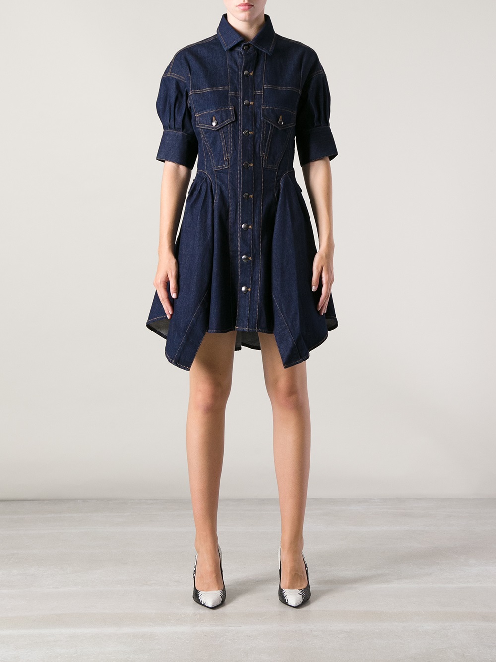 McQ Denim Shirt Dress in Blue | Lyst