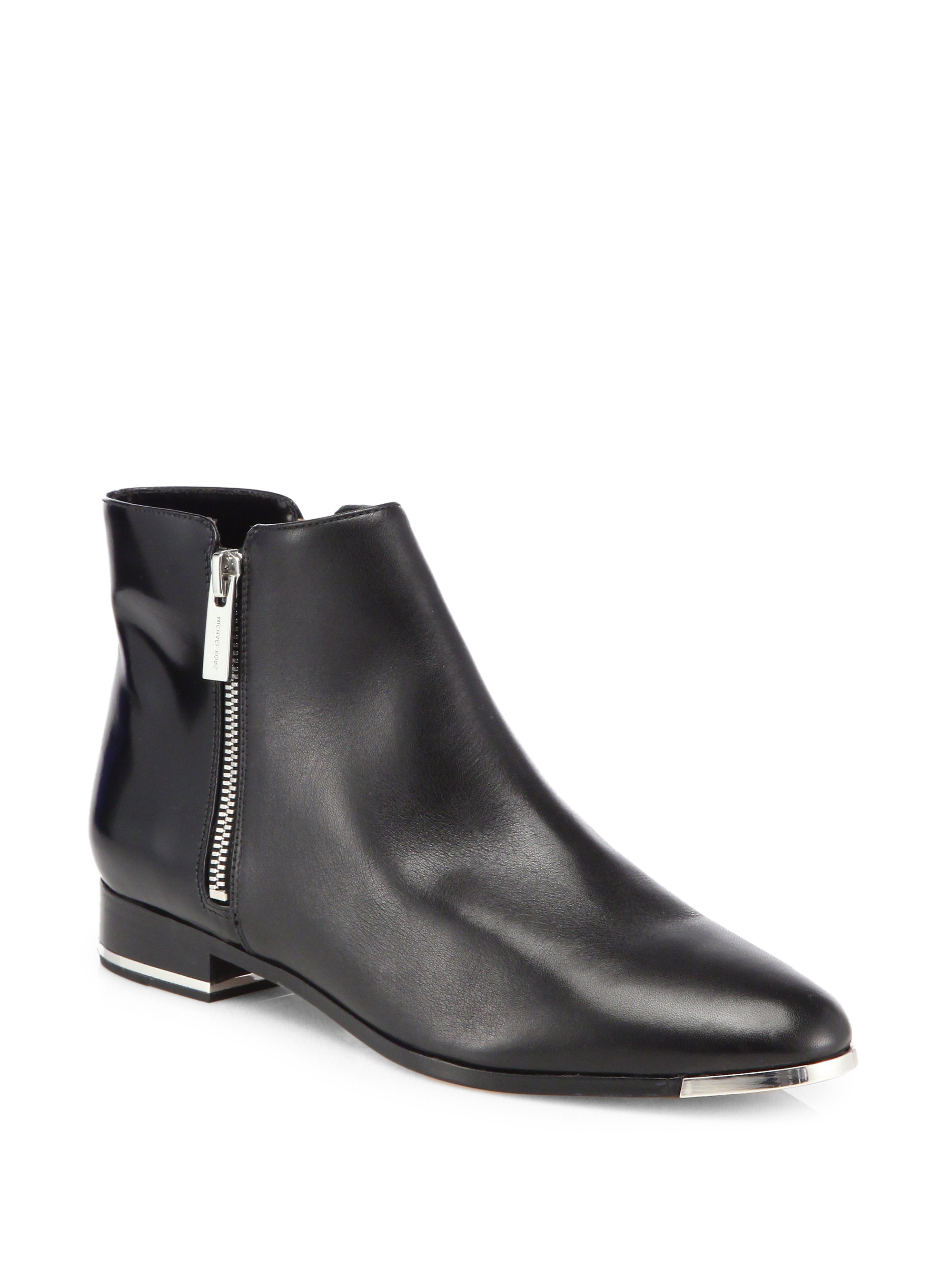 Michael Kors Cindra Leather Chelsea Boots in Black | Lyst