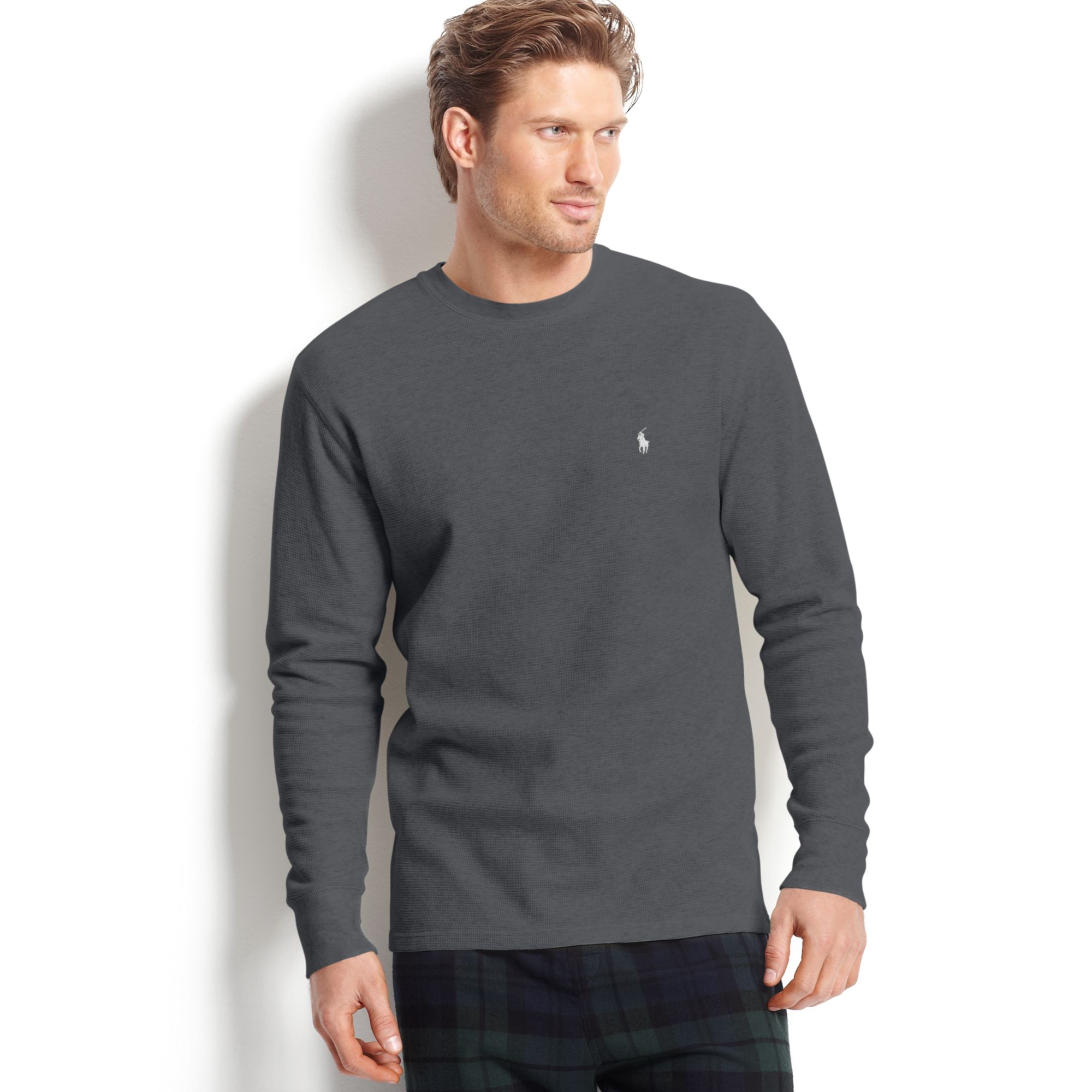 ralph lauren grey long sleeve t shirt