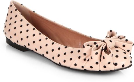 Red Valentino Polka Dot Leather Ballet Flats in Pink (PINK-BLACK) | Lyst