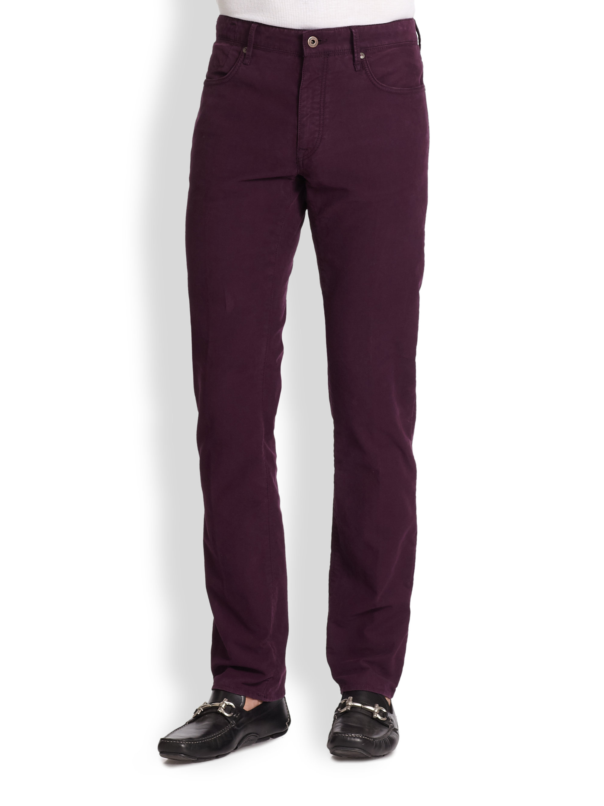 Incotex Stretch-Cotton Twill Pants in Purple for Men (DARK PURPLE) | Lyst