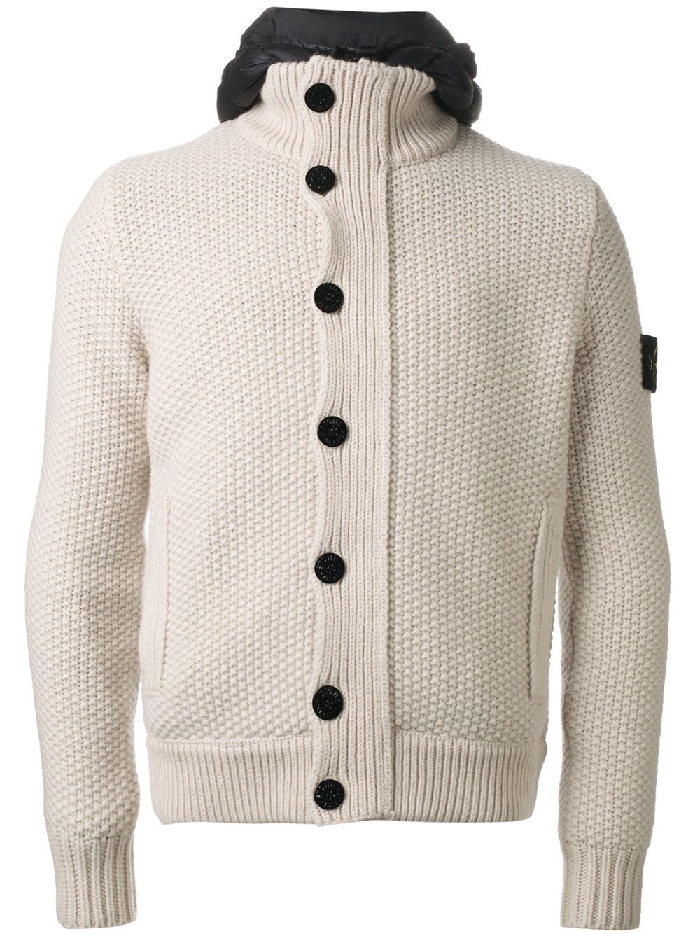 stone island white cardigan