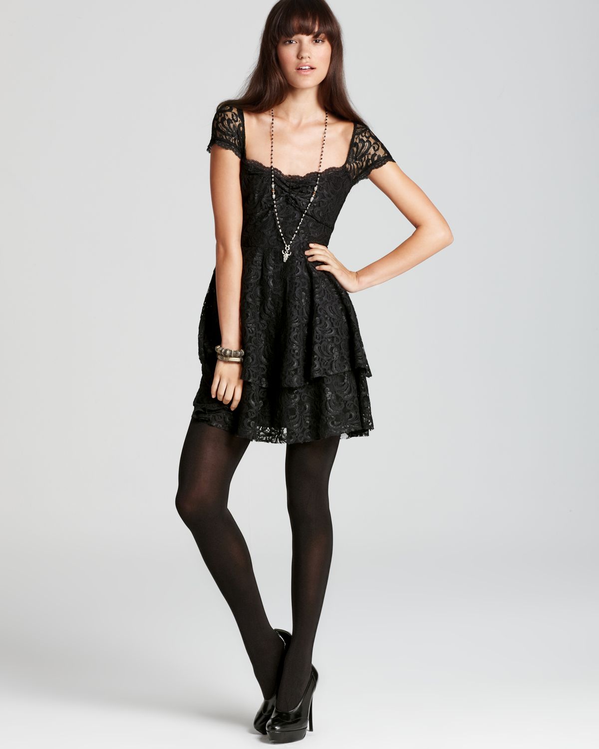 Free People Dress Rock Candy Lace in Black | Lyst