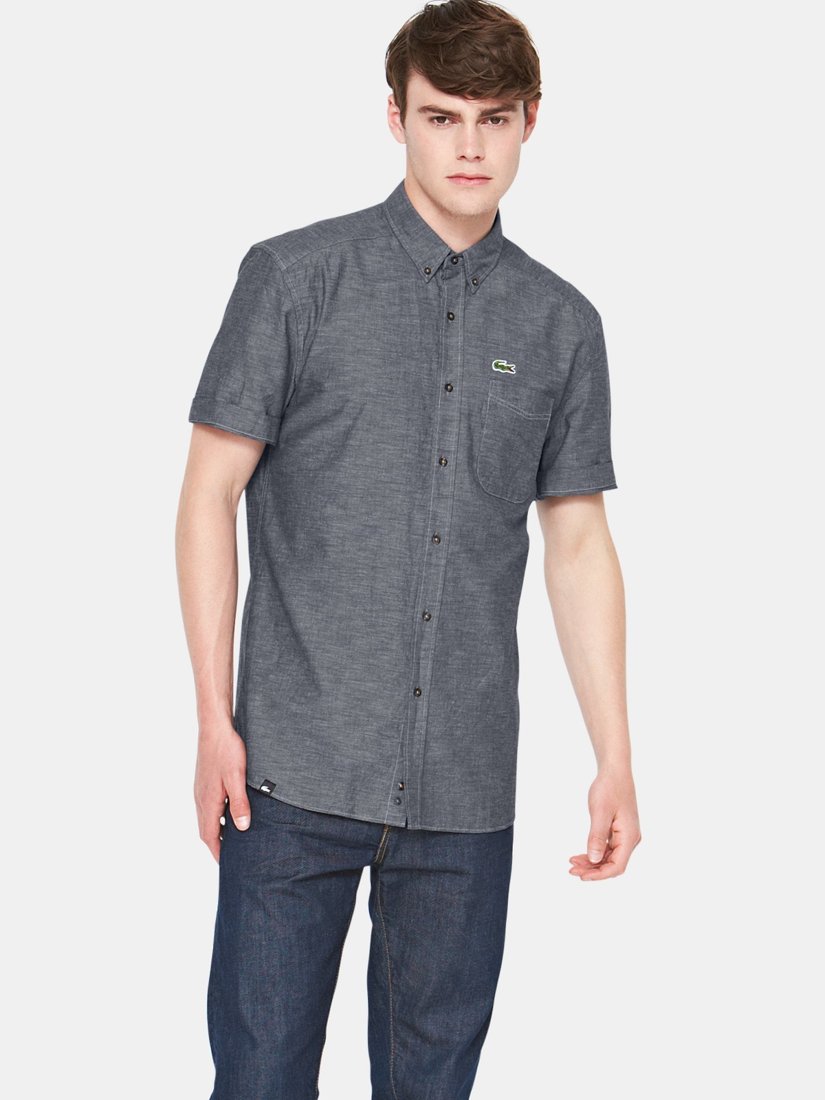 Lacoste Lacoste Mens Short Sleeve Sports Shirt in Gray for Men (medium ...