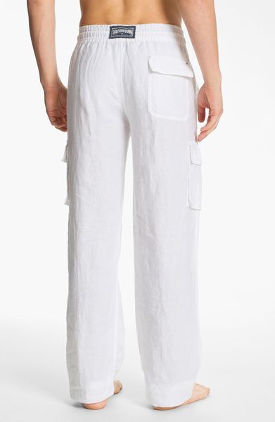Vilebrequin Ponant Linen Cargo Pants in White for Men | Lyst