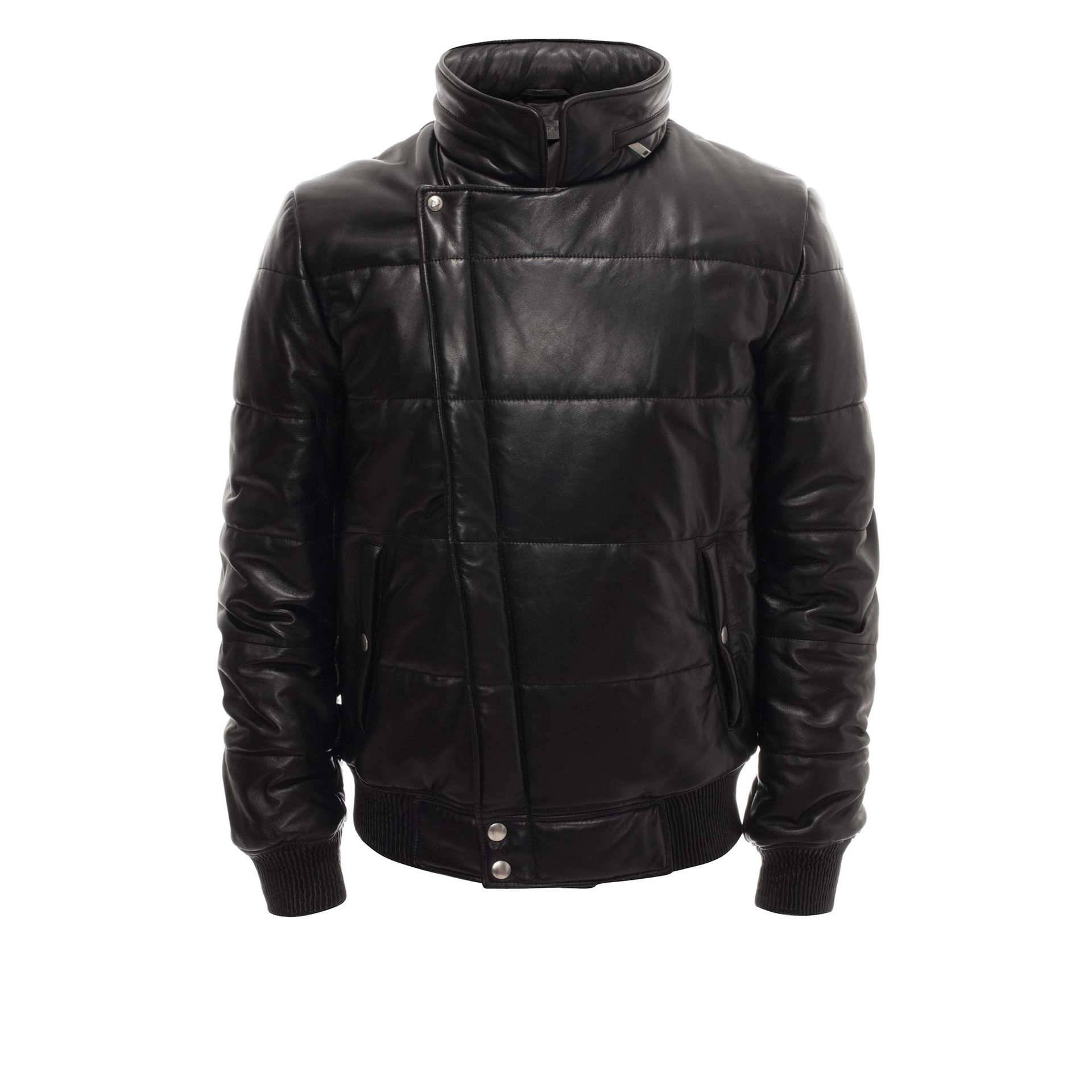 Alexander mcqueen Padded Leather Bomber Jacket in Black for Men | Lyst