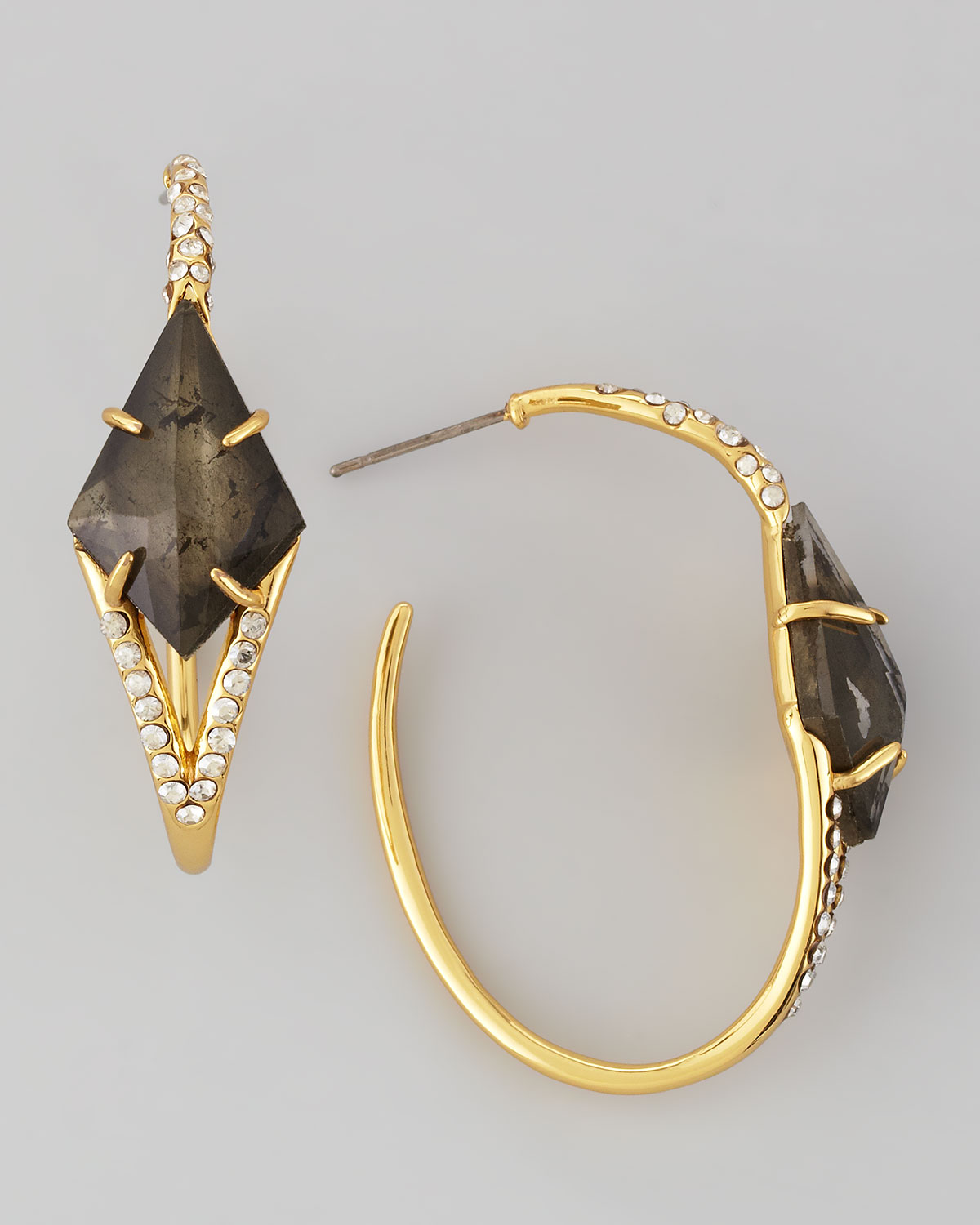 Lyst Alexis Bittar Miss Havisham Pyrite Doublet Hoop Earrings In White Gallery