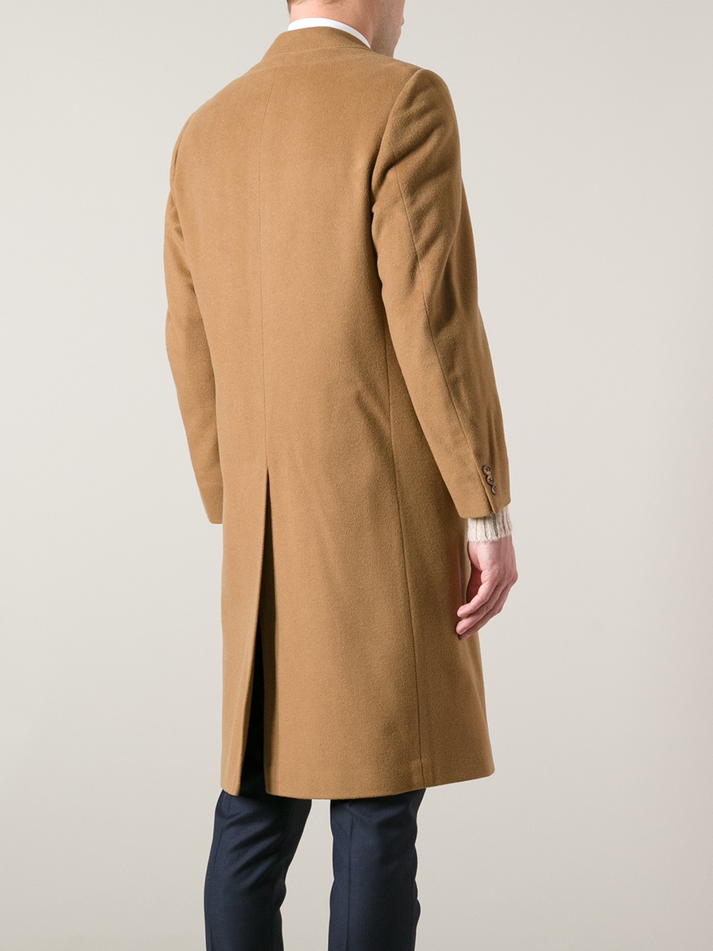 Aquascutum Cashmere and Wool Coat in Brown for Men - Lyst