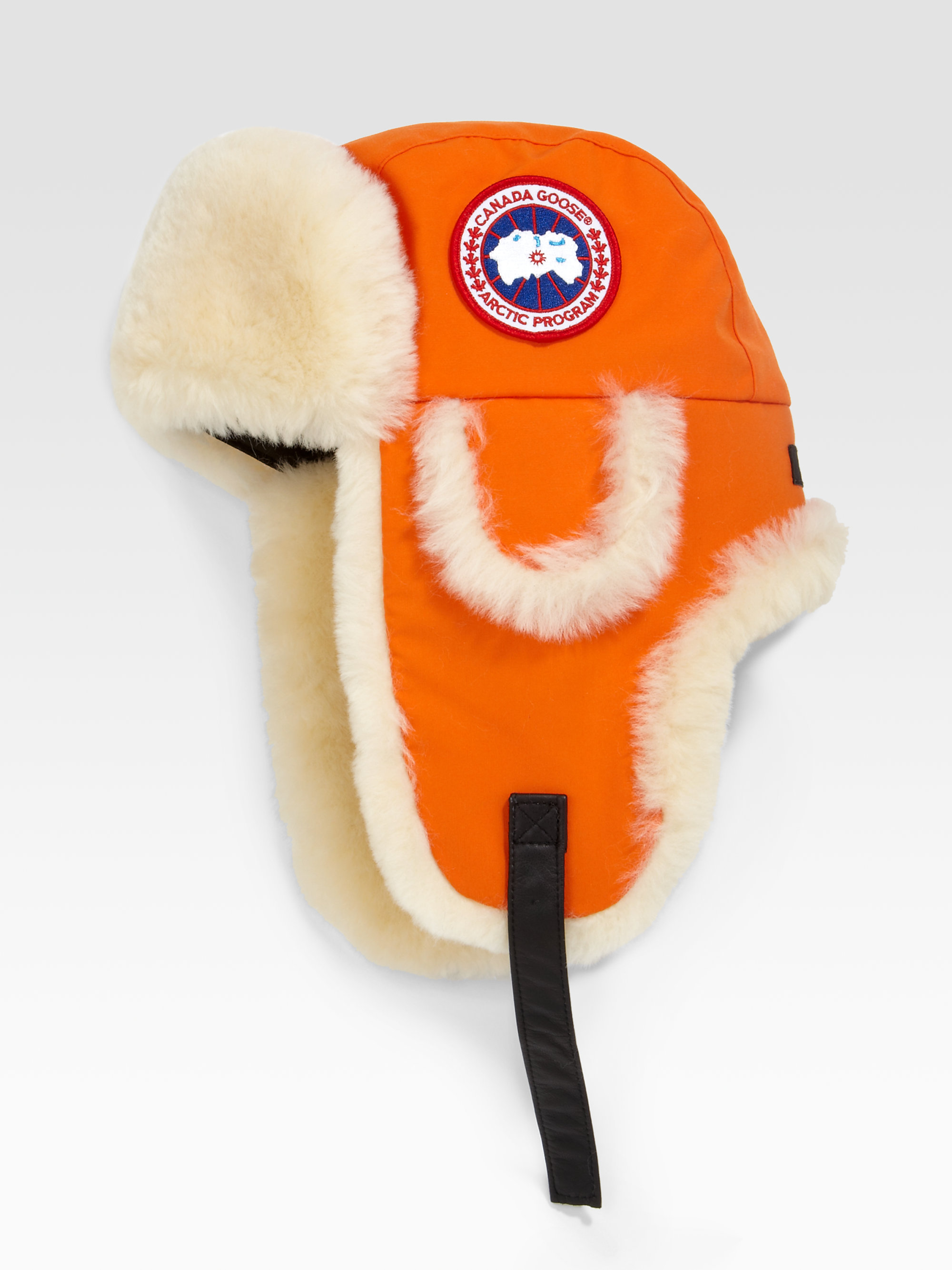 canada goose shearling aviator hat
