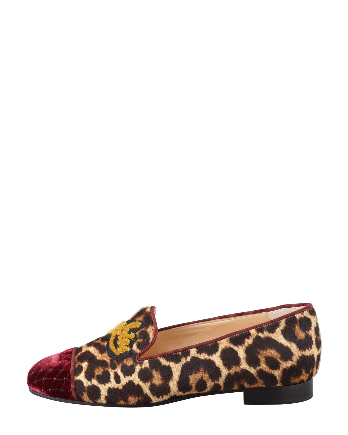 louboutin leopard loafers