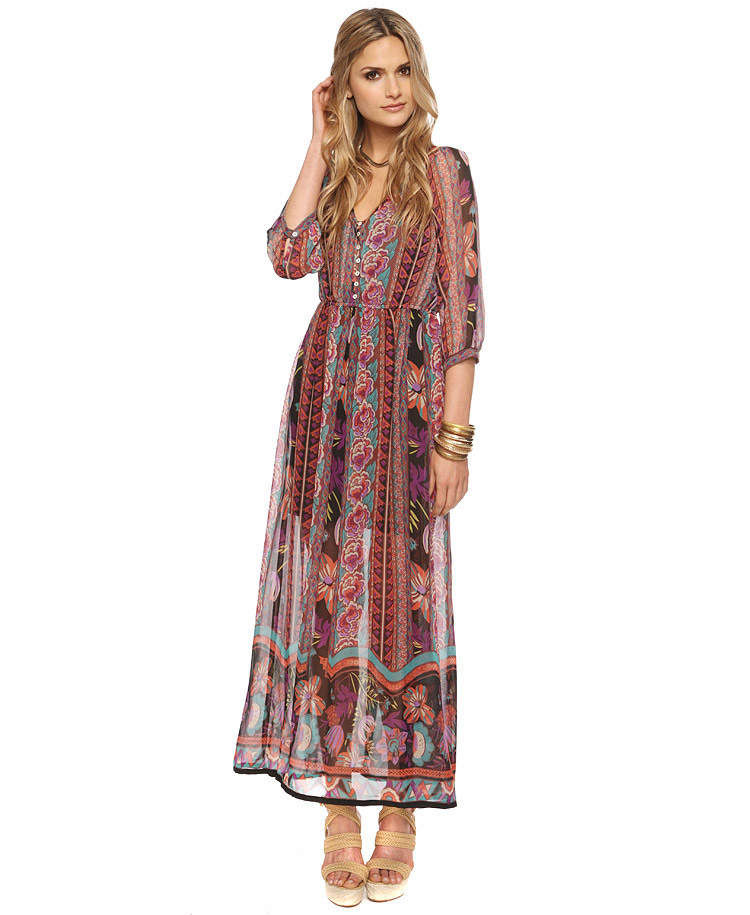 Forever 21 Boho Floral Maxi Dress in ...
