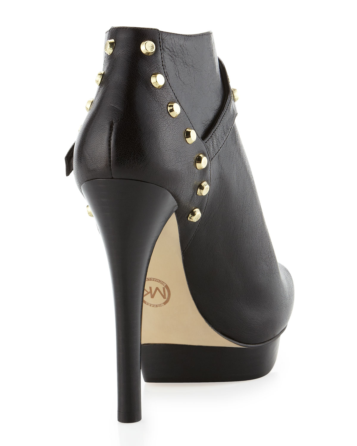 michael kors black peep toe booties