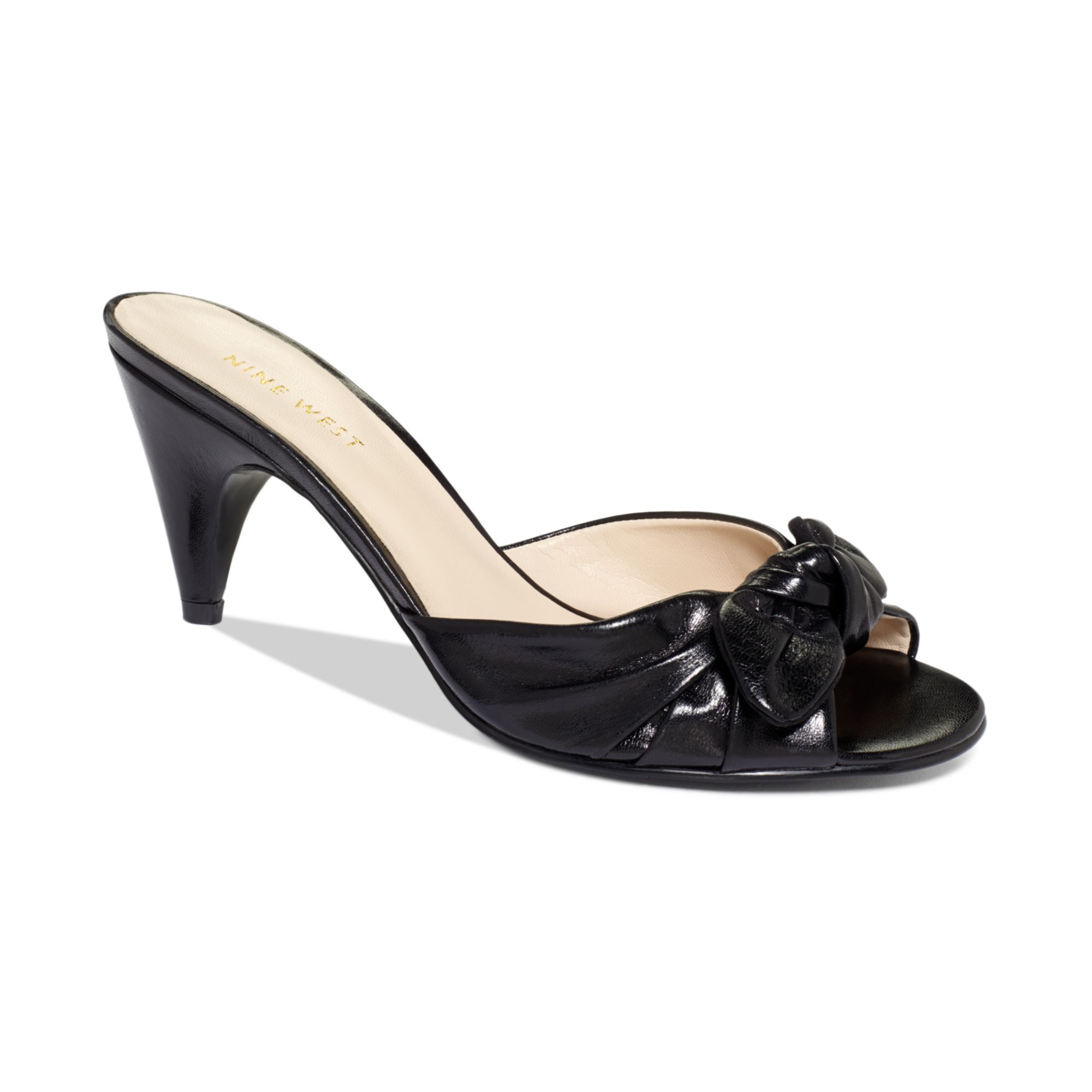 black low heel mules