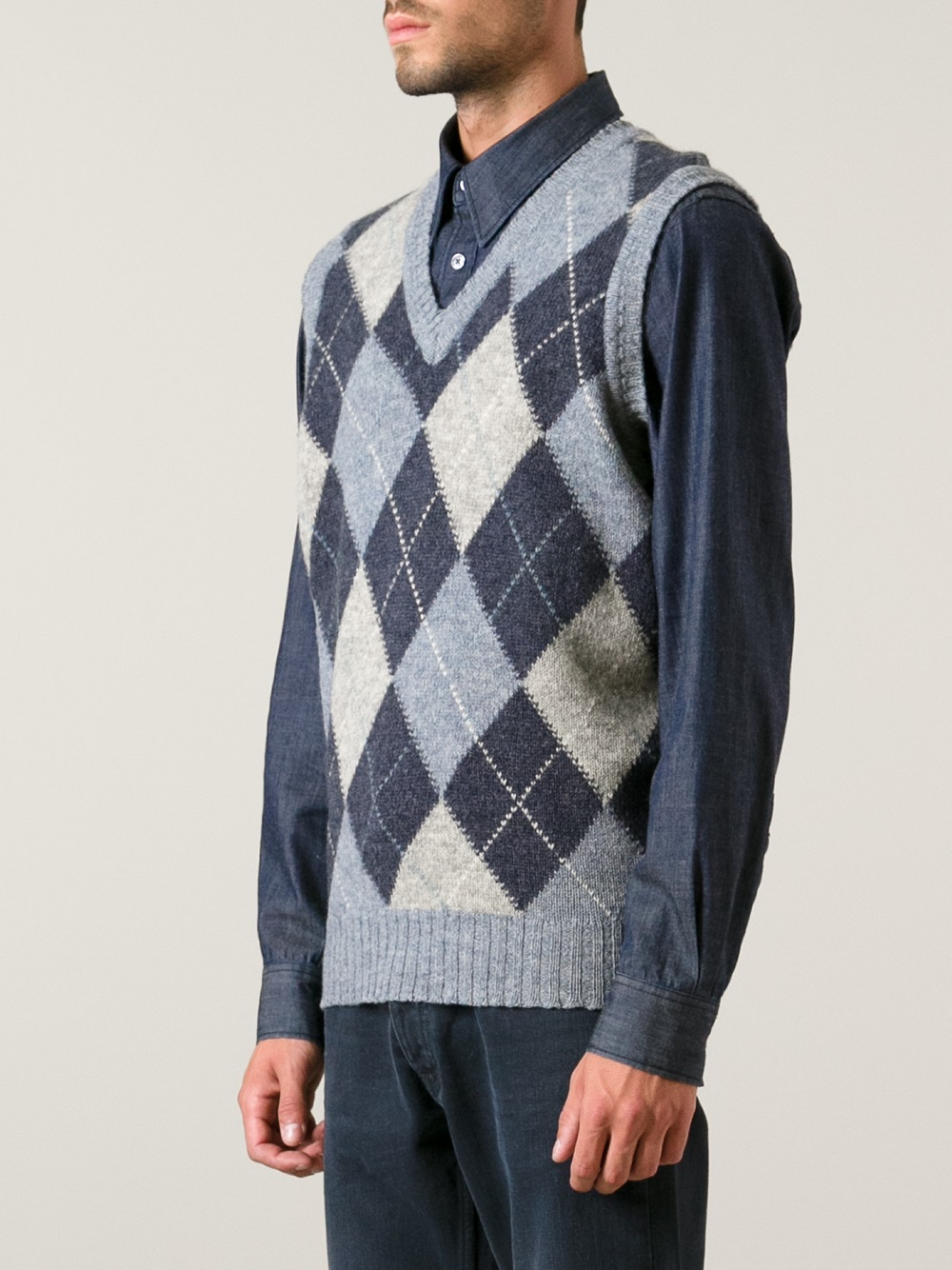 mens checkered v sweaters mens checkered v sweaters