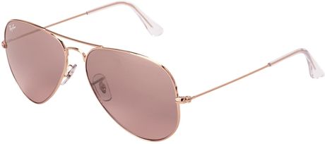 Ray-ban Rose Tinted Aviators in Gold | Lyst