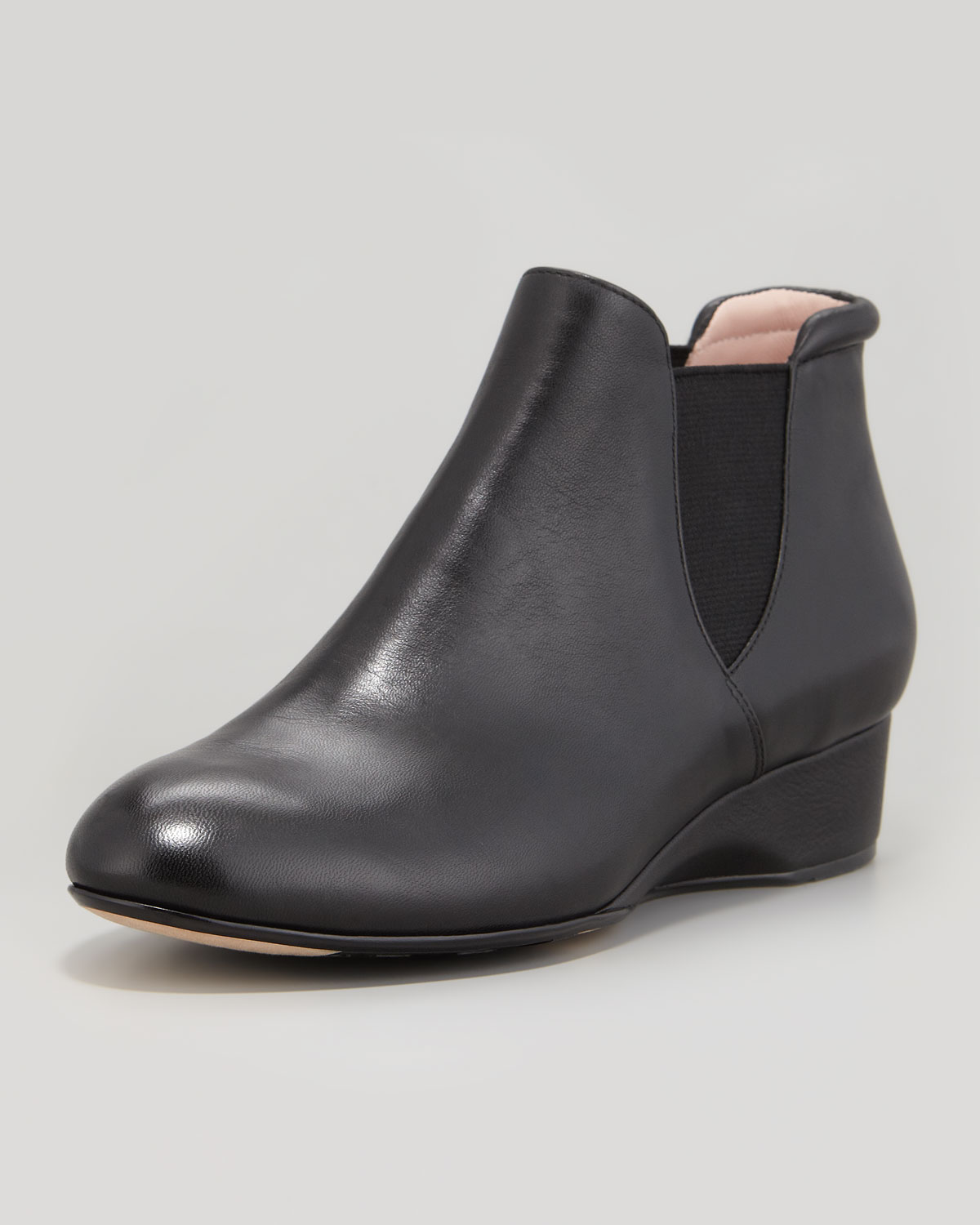 Lyst Taryn Rose Franklyn Napa Leather Flat Bootie Black in Black