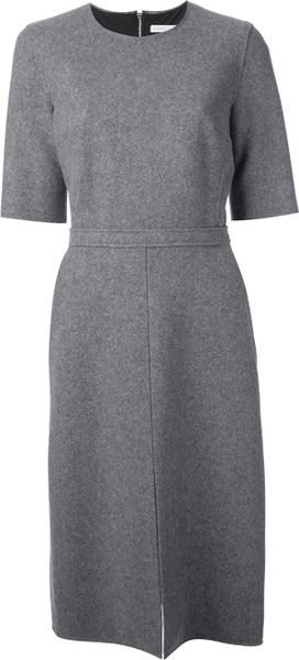 Victoria, Victoria Beckham Midi Dress in Gray (grey) | Lyst