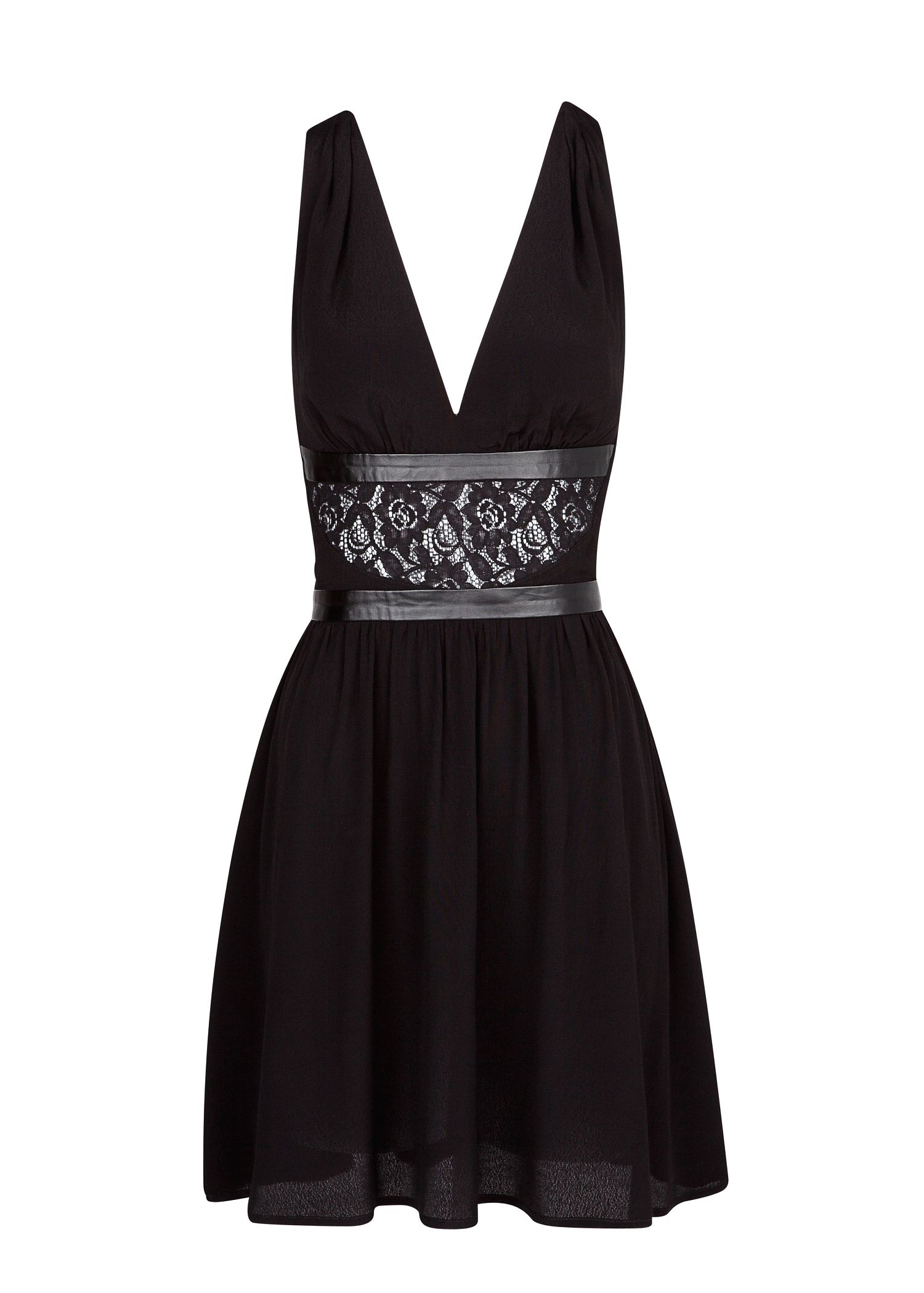 Mango Lace Appliqué Flowy Dress in Black | Lyst
