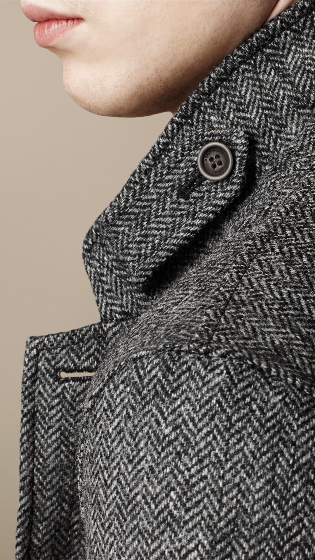 vintage burberrys herringbone tweed coat-