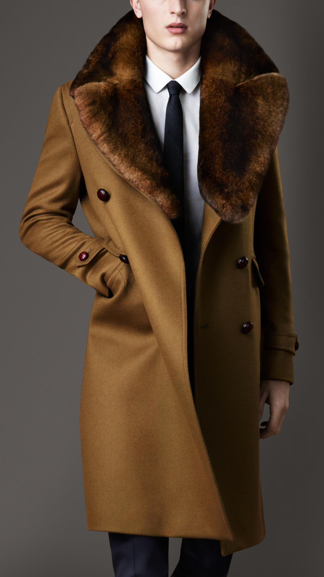 Mens Wool Military Coat