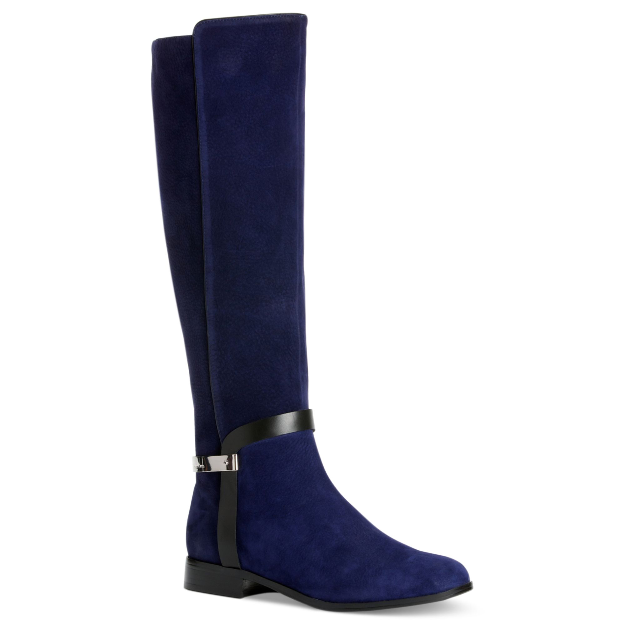 blue suede riding boots