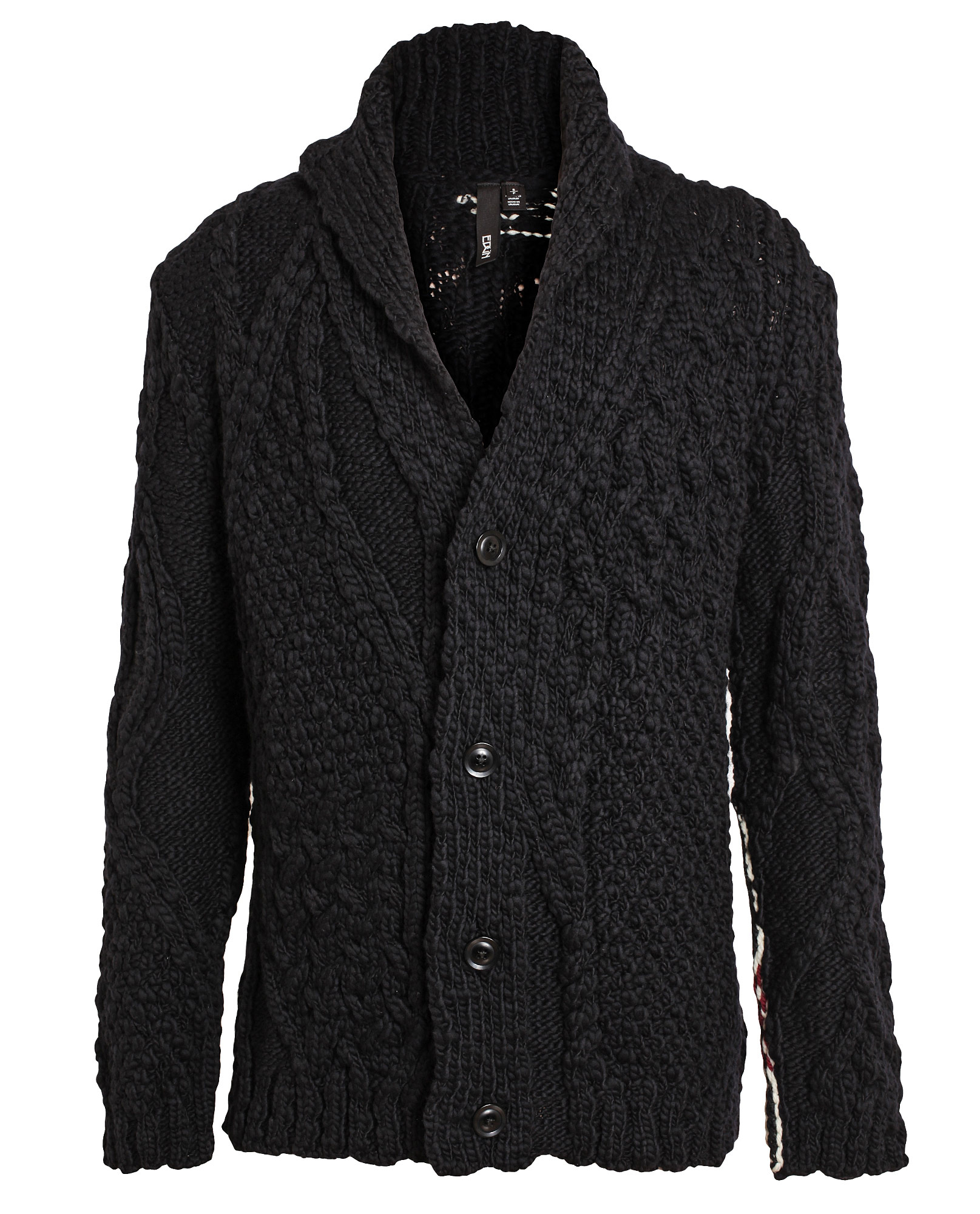 Edun Cable Knit Wool Oversized Cardigan in Black for Men | Lyst