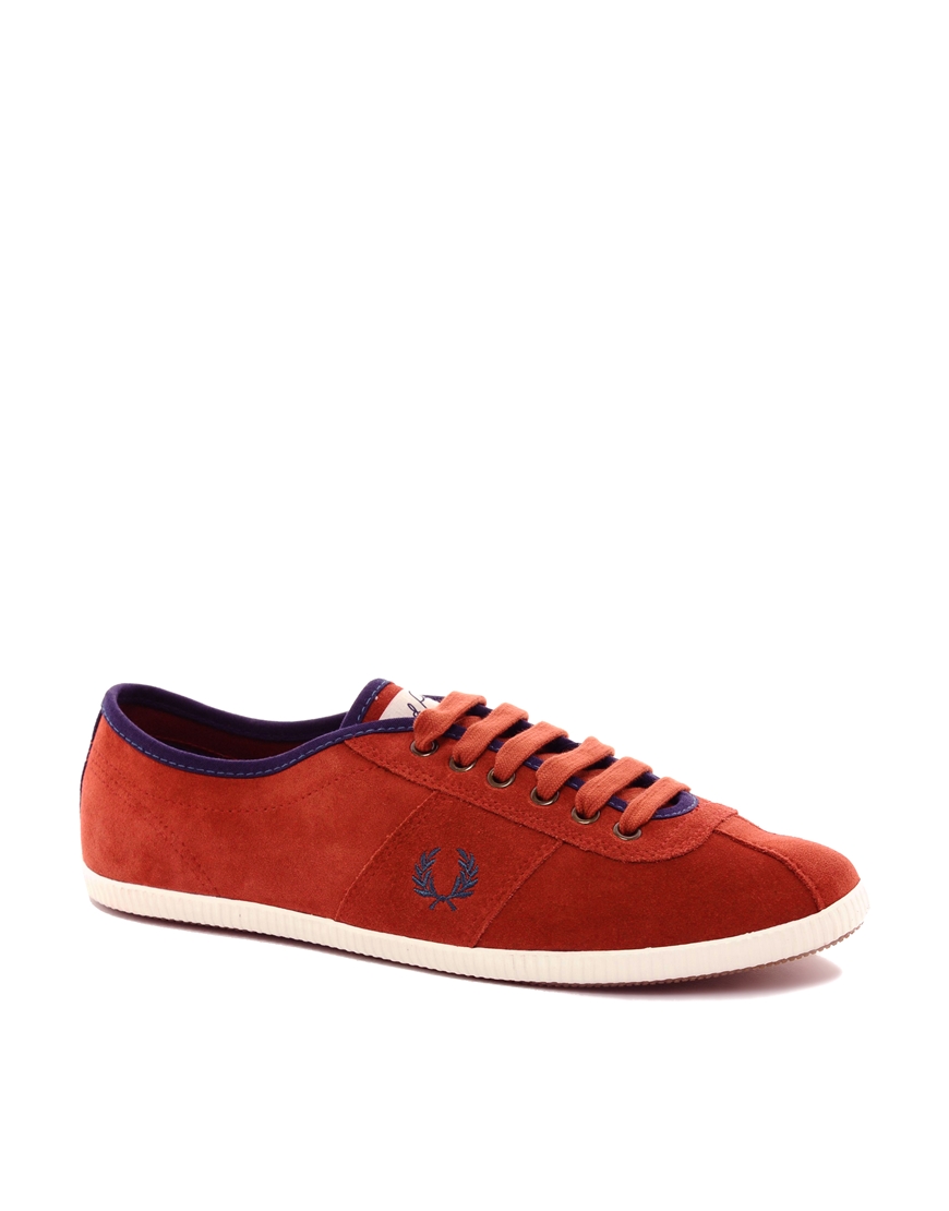 Fred perry Hayes Suede Sneakers in Red for Men | Lyst