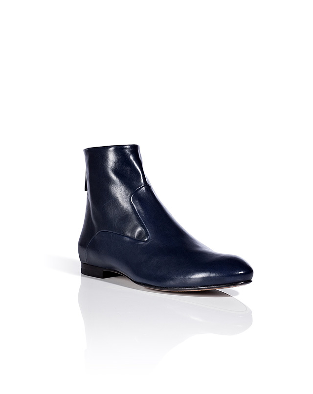Lyst - Jil Sander Navy Leather Ankle Boots in Blue
