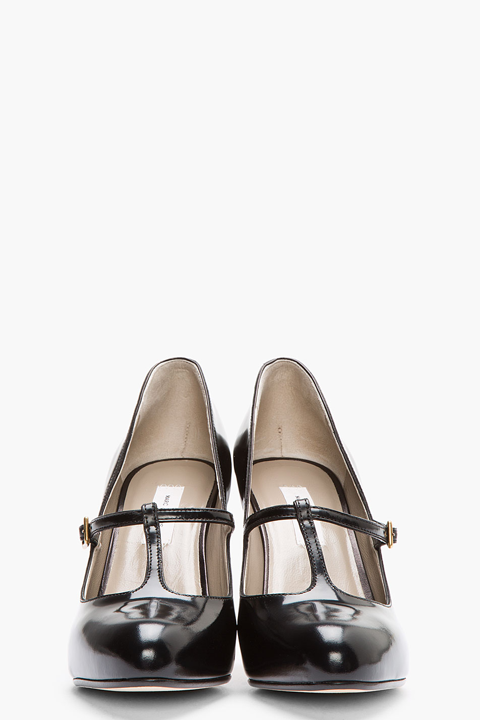 Marc Jacobs Black Patent T_strap Mary_jane Heels - Lyst