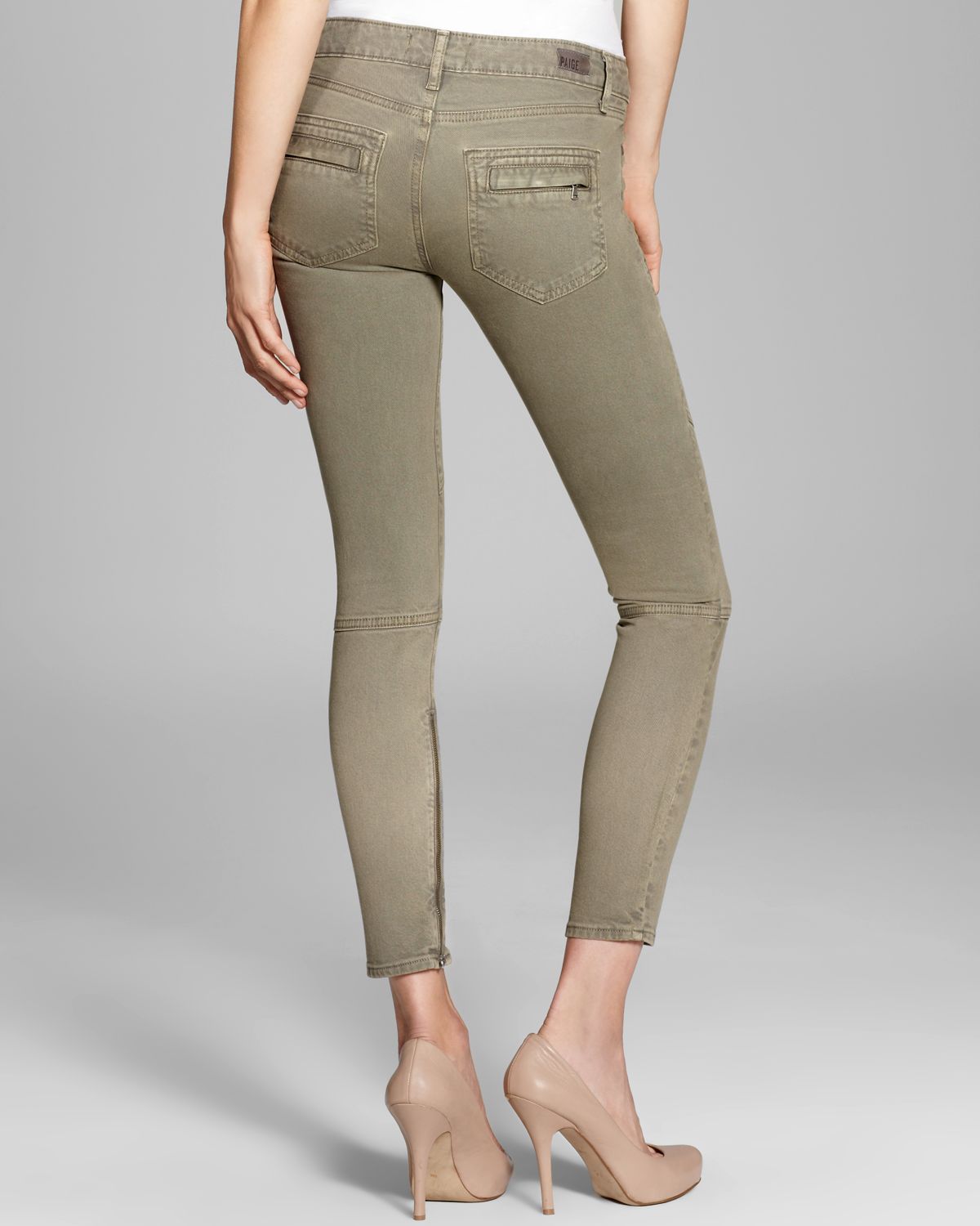 Lyst Paige Jeans Marley Skinny in Fatigue Army Green in Green