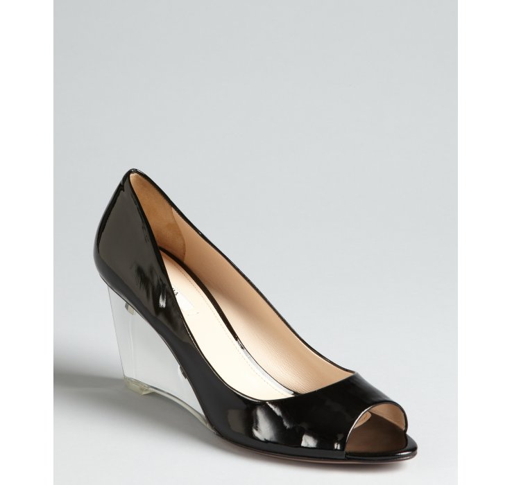 prada black wedges