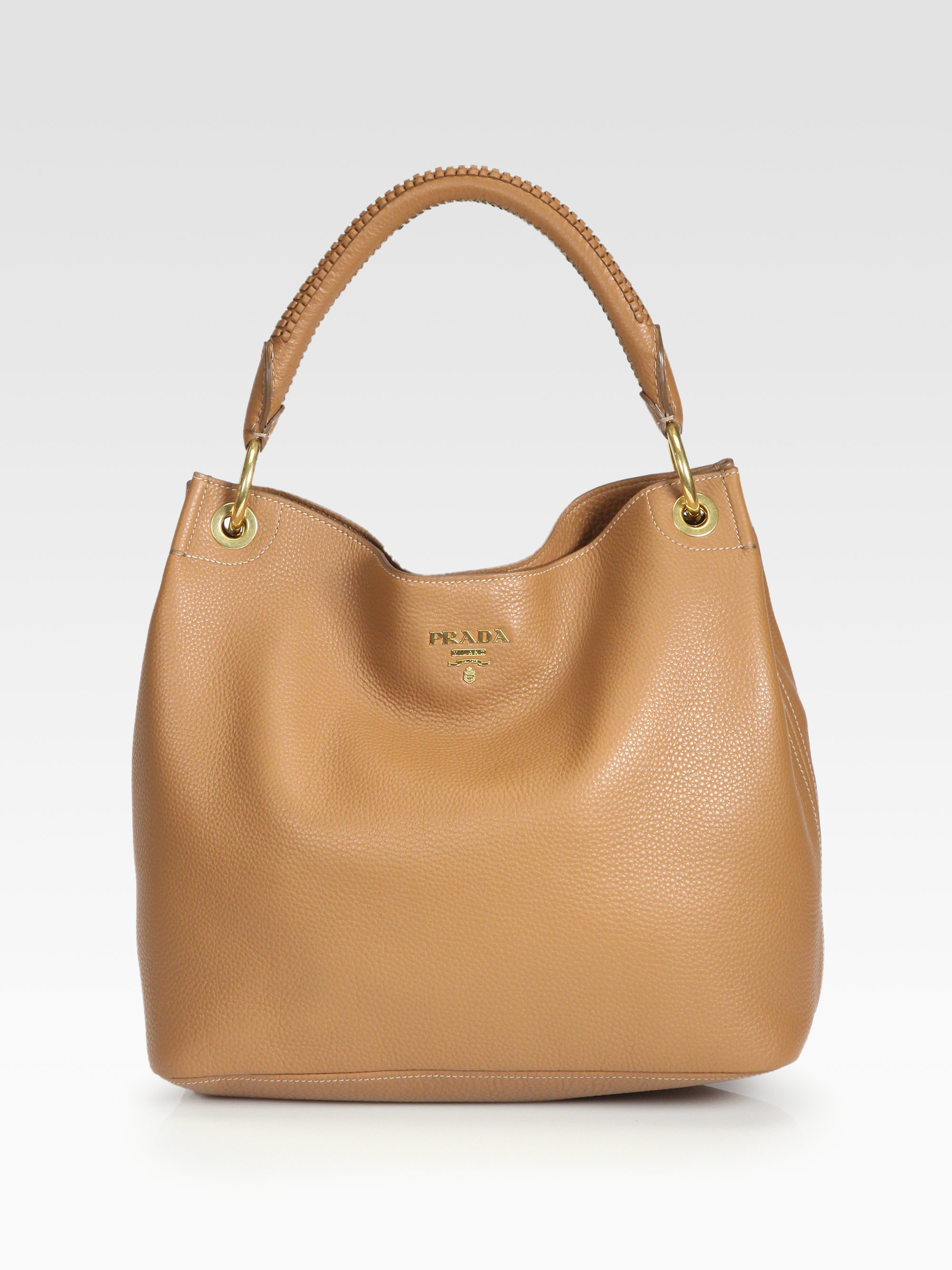 Prada Vitello Daino Hobo Bag in Brown (CUOIO-TAN) | Lyst Prada Vitello Daino Hobo Bag in Brown (CUOIO-TAN) | Lyst