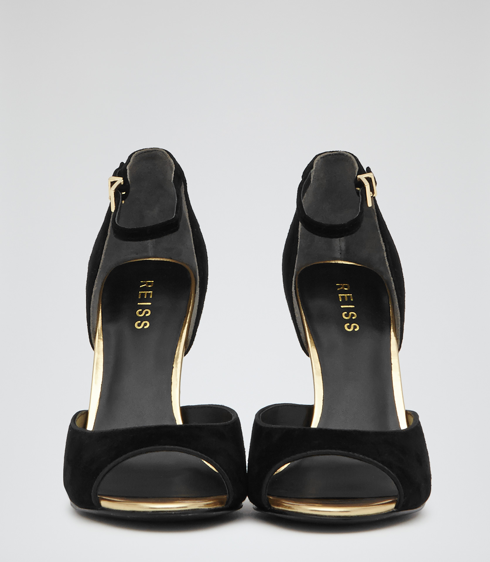 Reiss Gitta Cut Out Wedge Sandals in Black Lyst