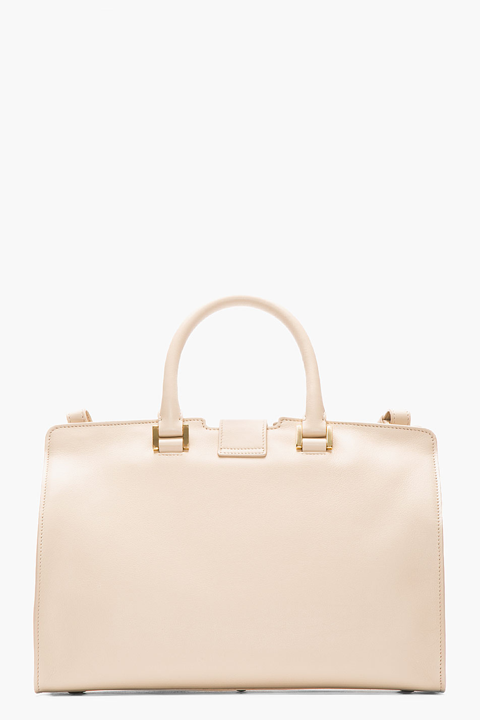 Saint laurent Beige Leather Ligne Y Small Cabas Tote in Beige | Lyst