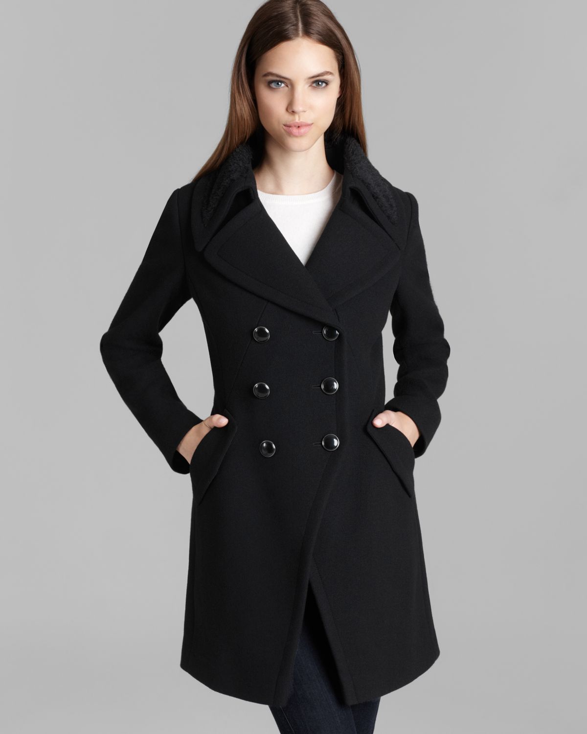Lyst - Trina Turk Coat Tiffany Double Twill in Black