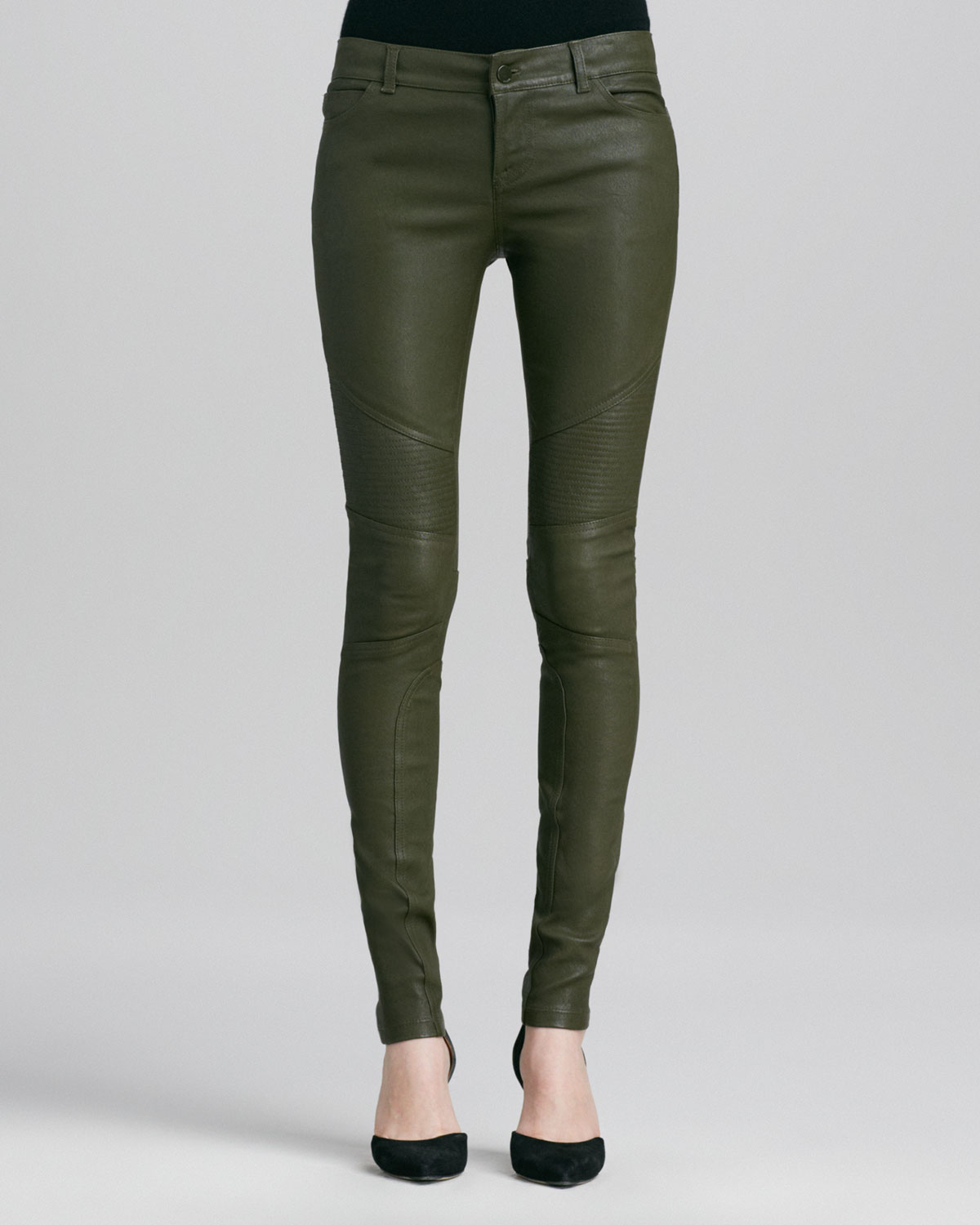 khaki leather pants