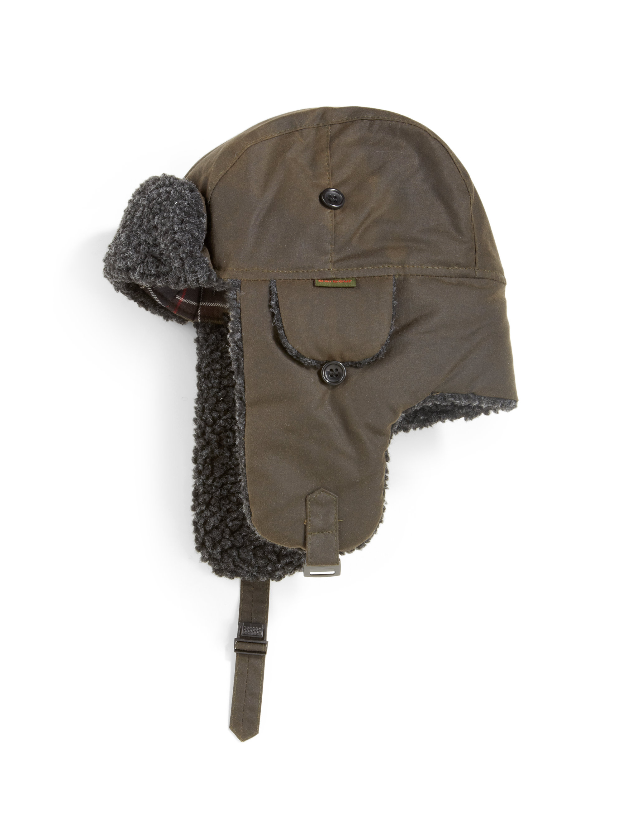 barbour fleece lined trapper hat