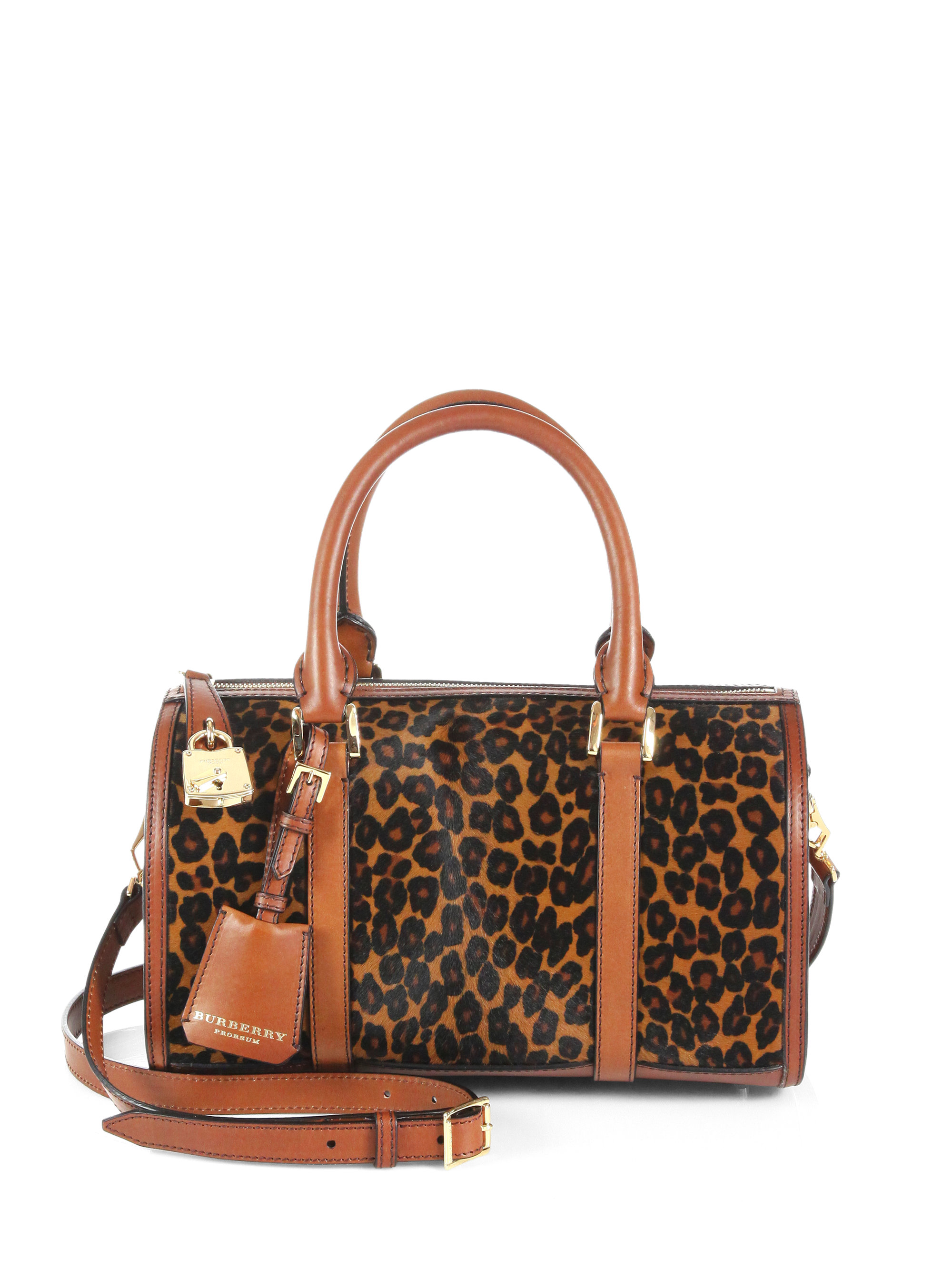 Lyst Burberry prorsum Medium Alchester House Check Animal Print Bowling Bag