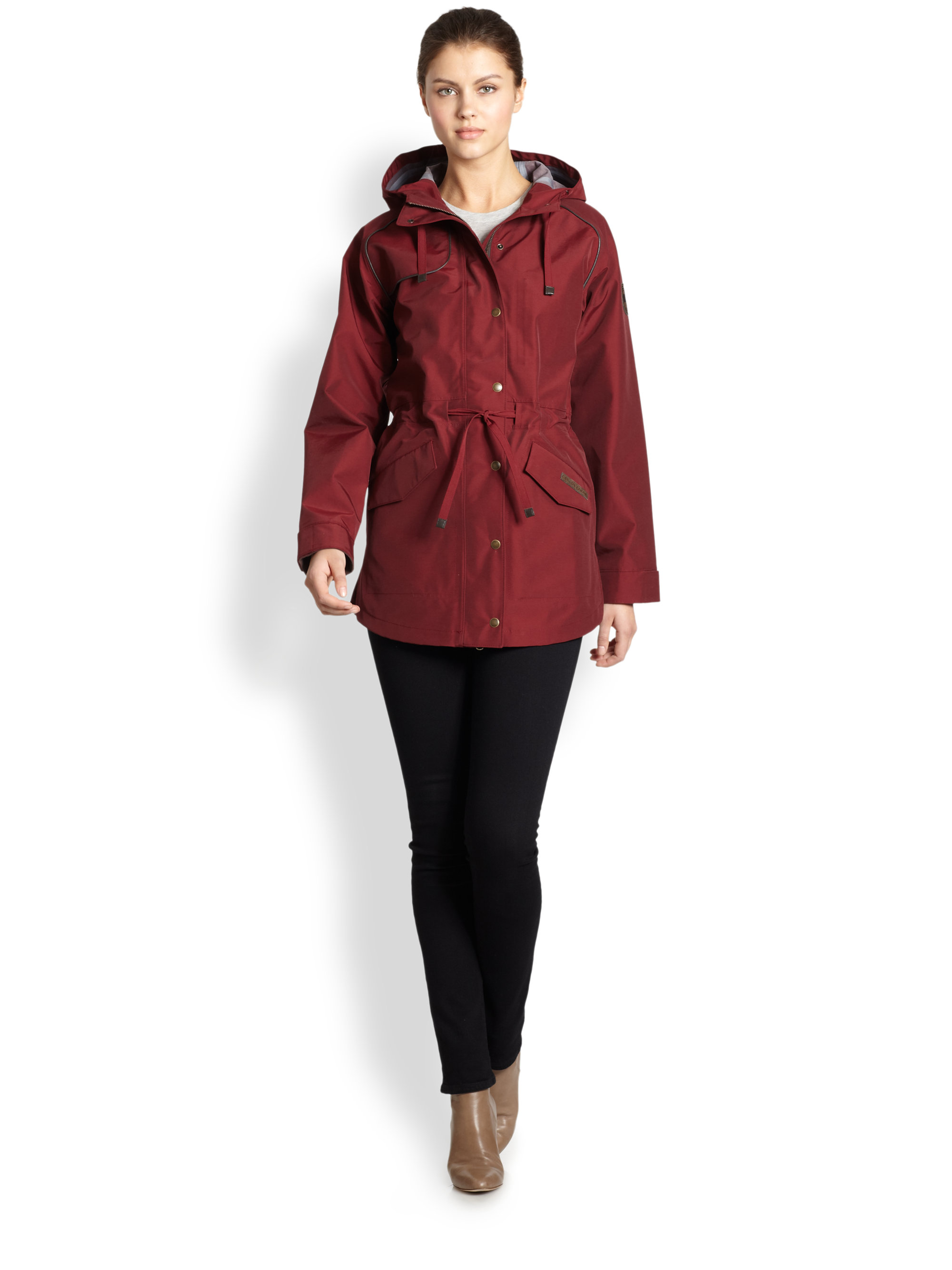 Lyst - Canada goose Mirabel Leathertrim Rain Jacket in Red