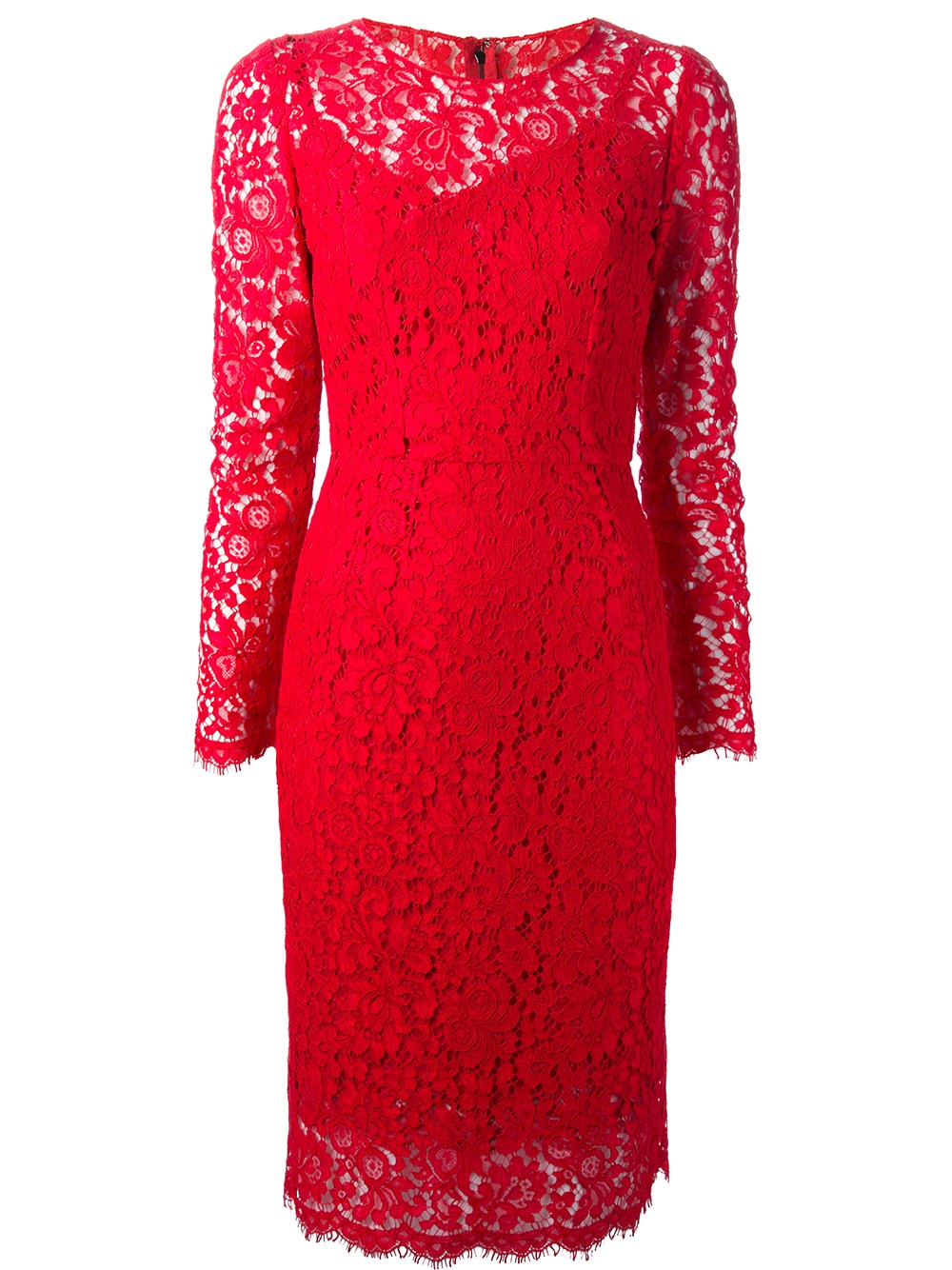Dolce & gabbana Lace Dress in Red | Lyst